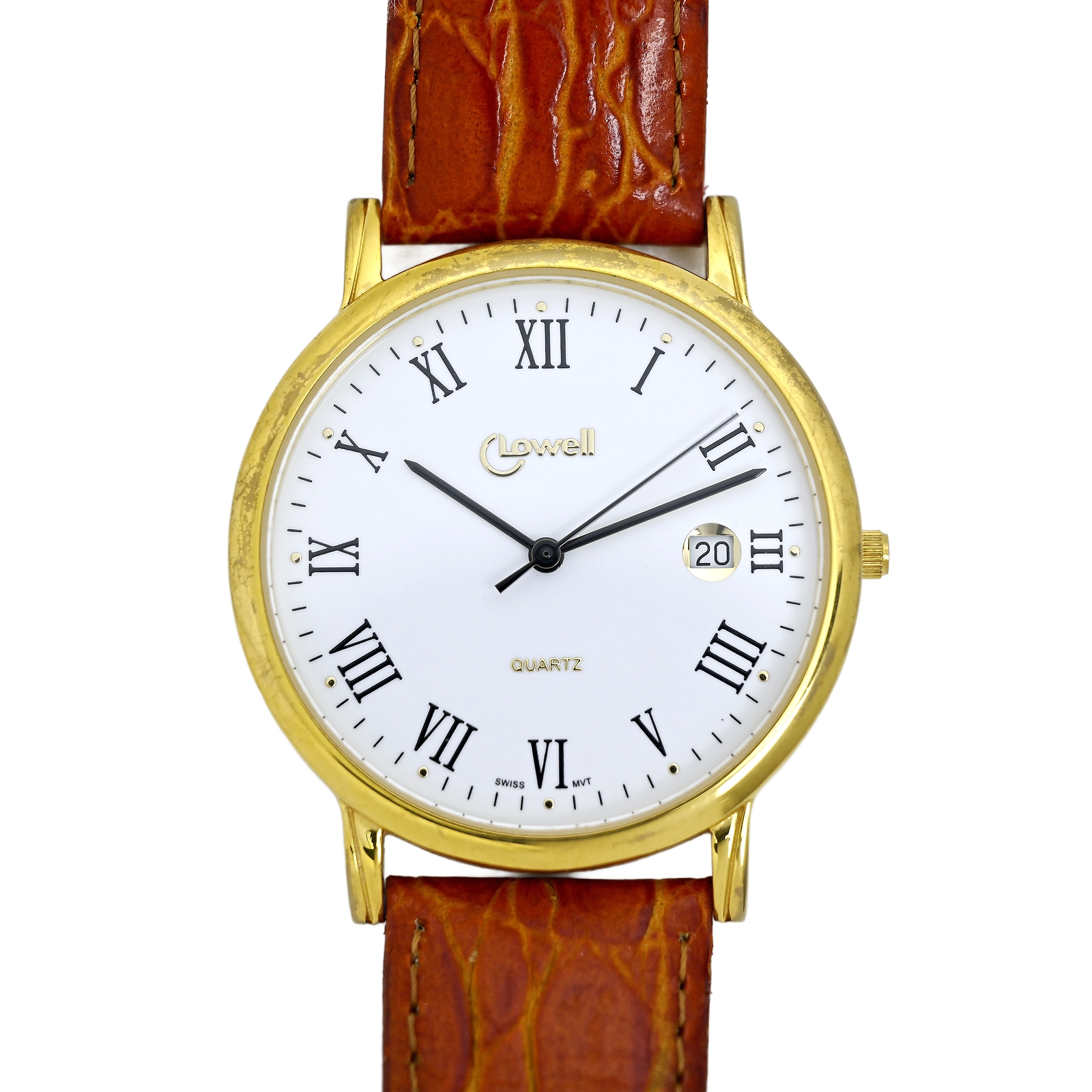 Lowell PM4298 Roman Numeral Dial Swiss Quartz 39mm
