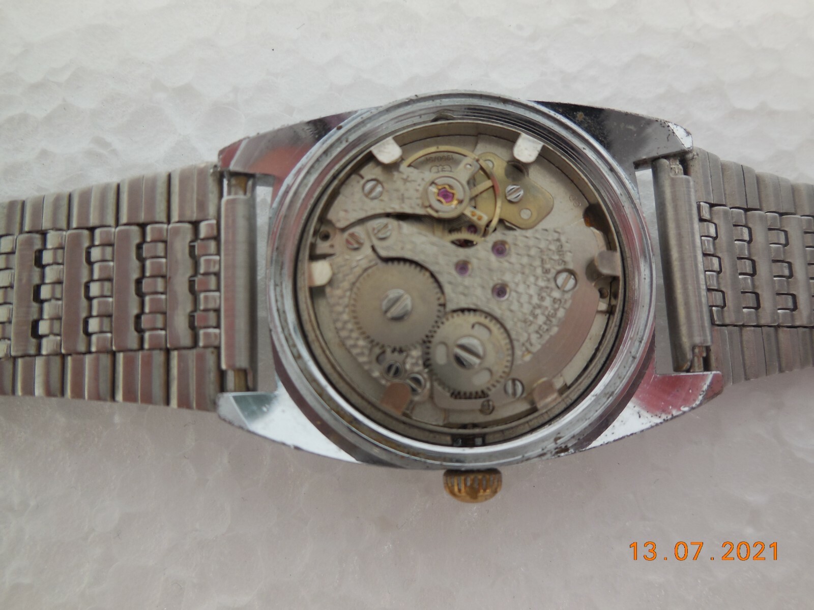 Vintage Swiss Chronosport 17 Jewel Incabloc Watch ~ Stainless Steel Case & Strap