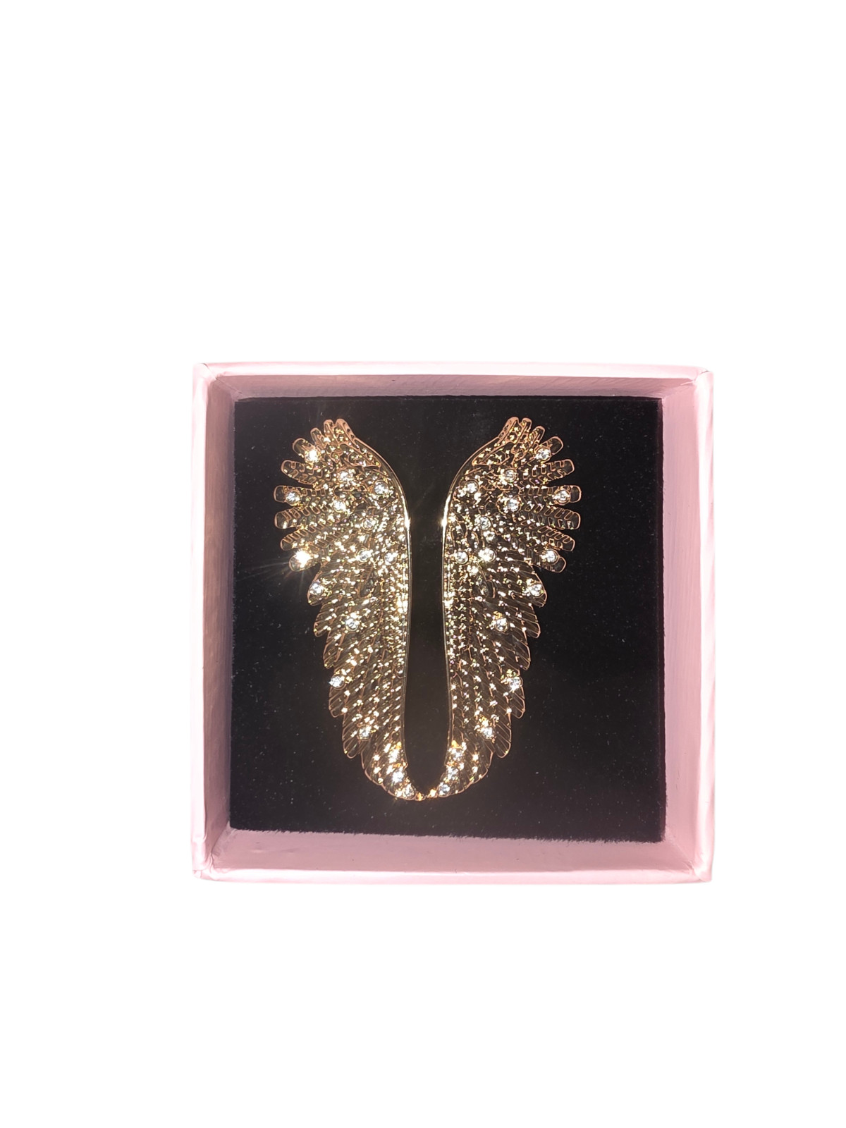 Victoria’s Secret Crystal Golg Wings Ring (ORIG IN BOX) Bling GOLD TONE Size 9