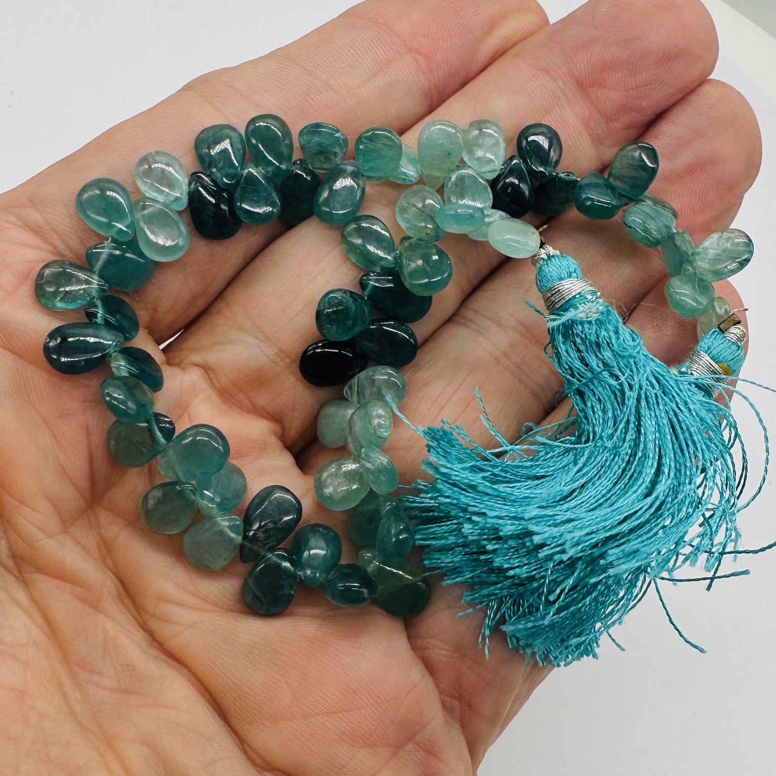 Grandidierite AAA Briolette Beads | 9x6x4 to 7x6x3mm | Aqua, Blue | 4 Beads |