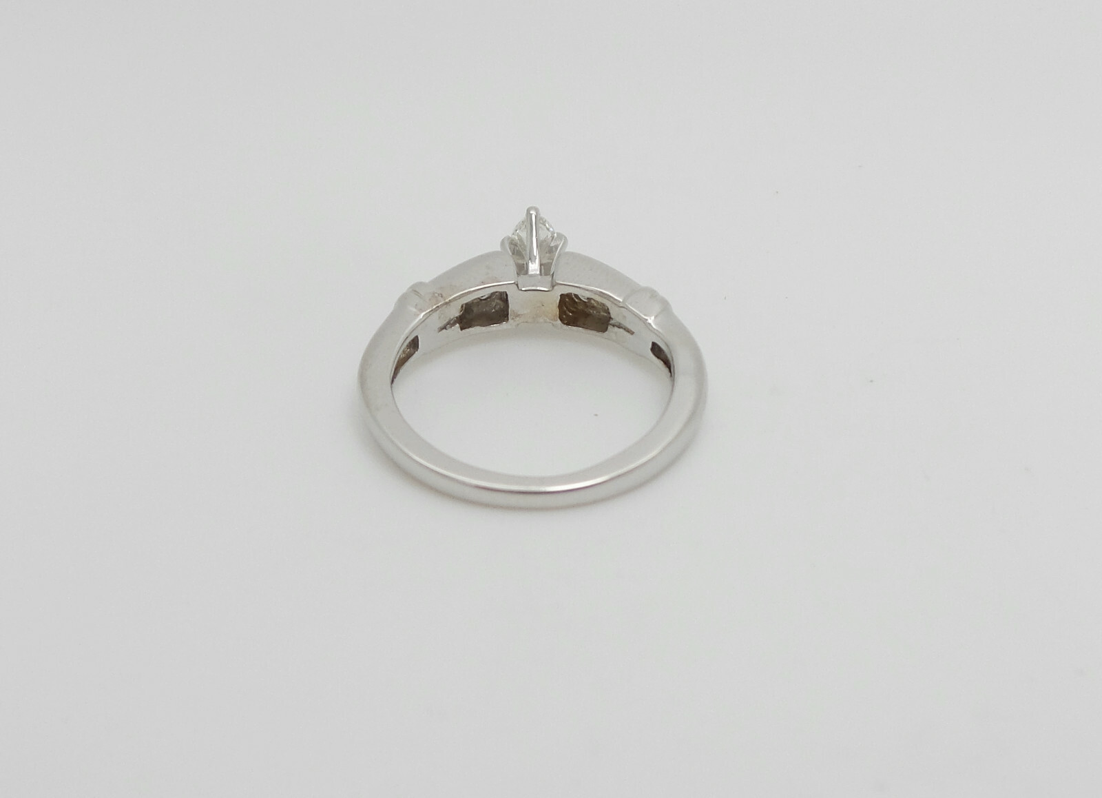 Vintage 1/2CT Natural Marquise Diamond Engagement Wedding Ring 14K White Gold