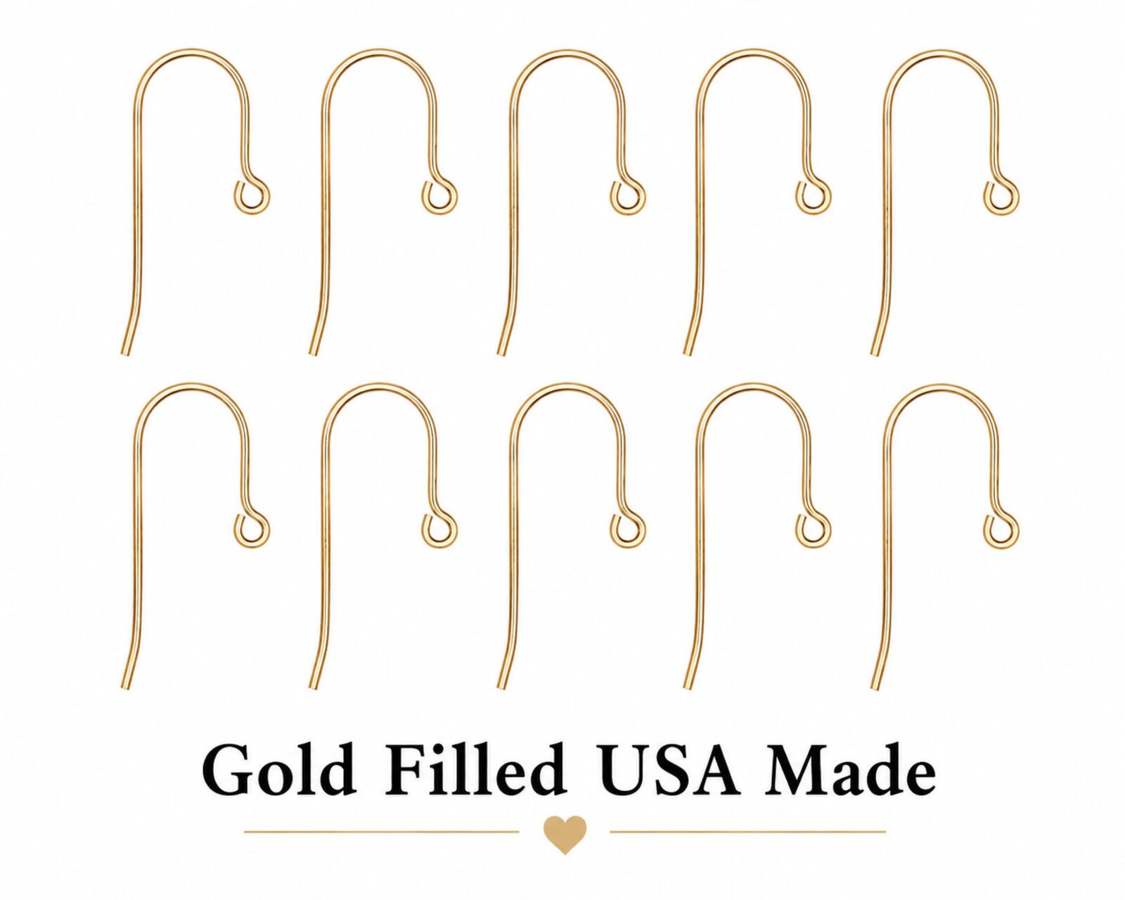 Gold Filled French Ear Wire – USA Made with Variations Hypoallergenic 14/20 GF