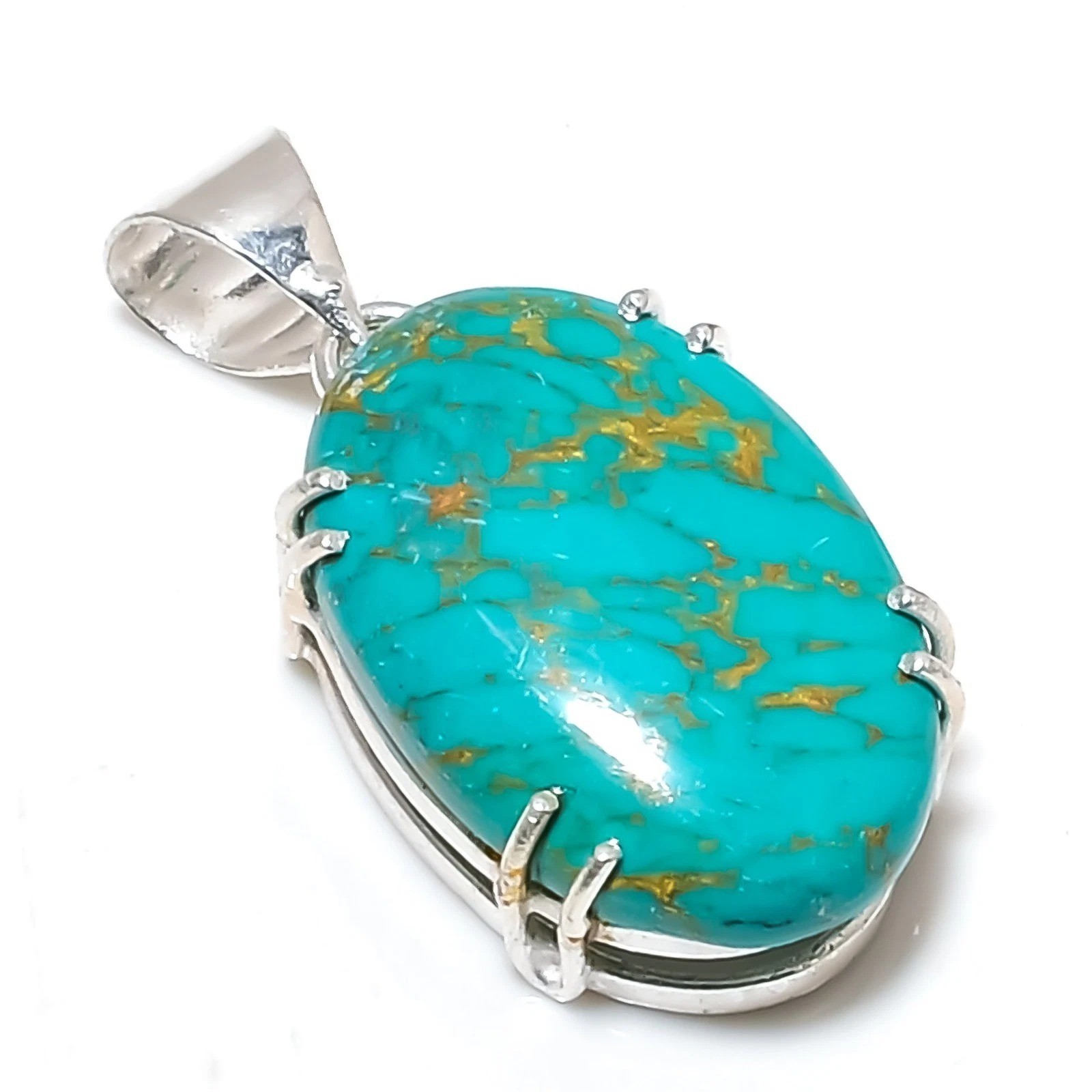 40.55 Ct Arizona Turquoise Handmade 925 Solid Sterling Silver Jewelry Pendant