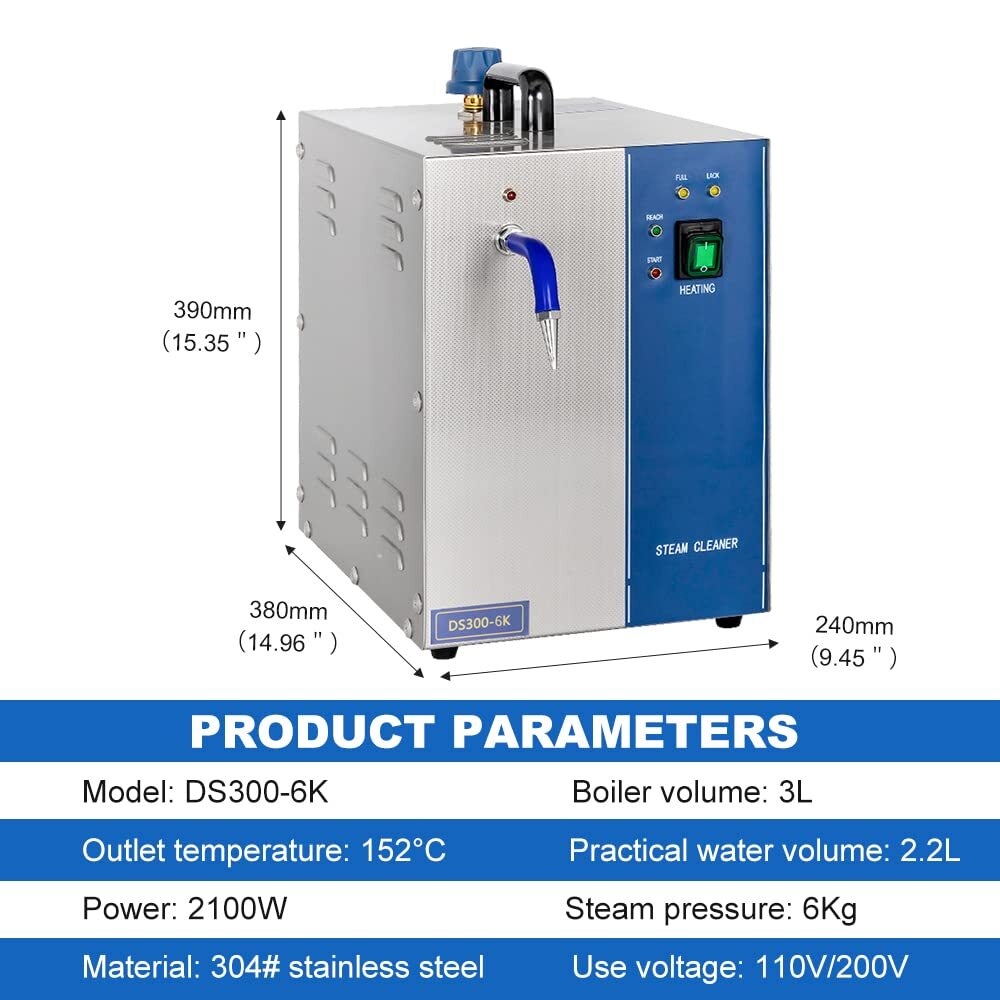 Stainless Commercial Jewelry Steam Cleaner Gem Washer Machine Anti-rust 1300W