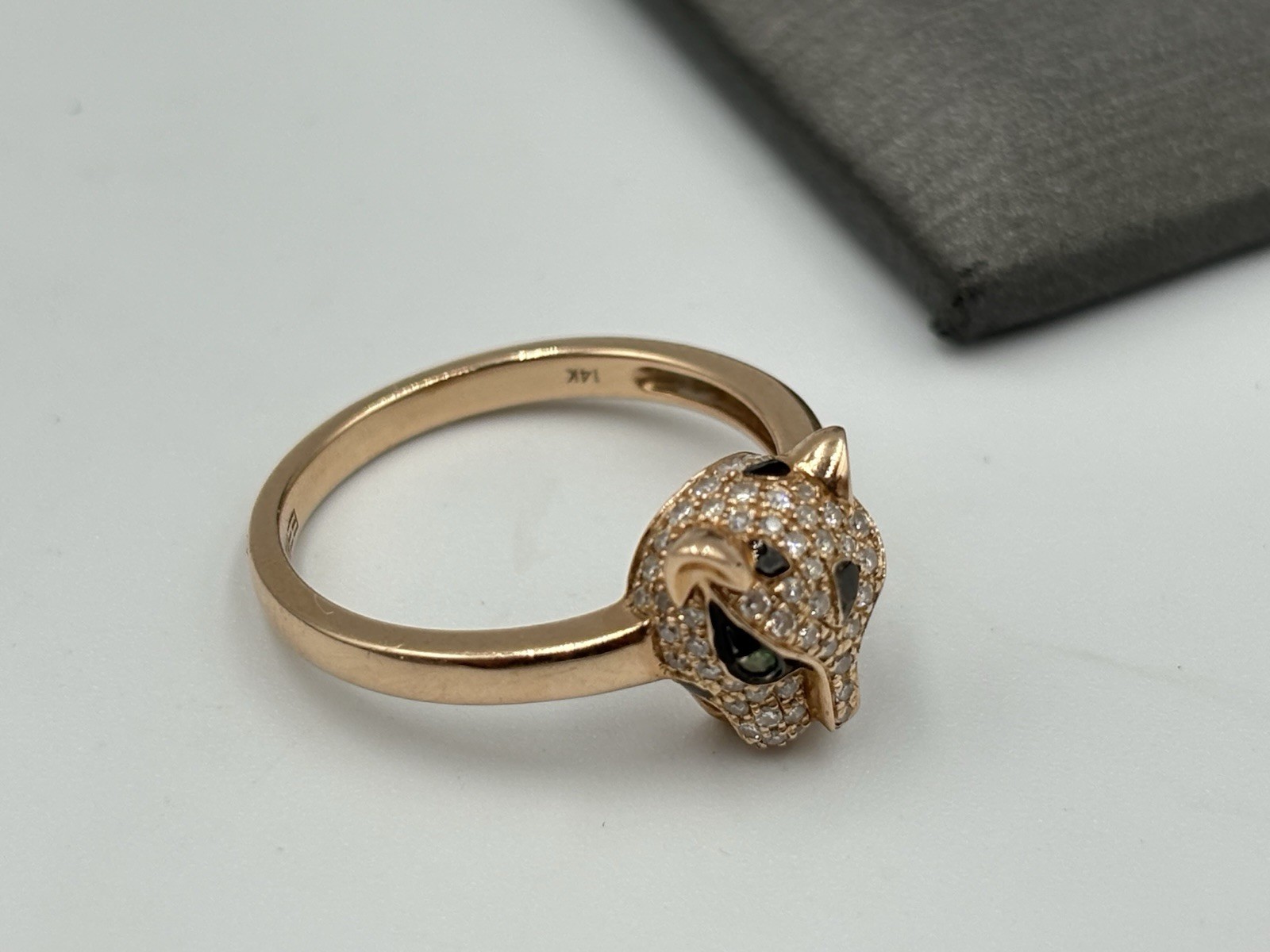 EFFY 14k Rose Gold Diamond Panther Ring