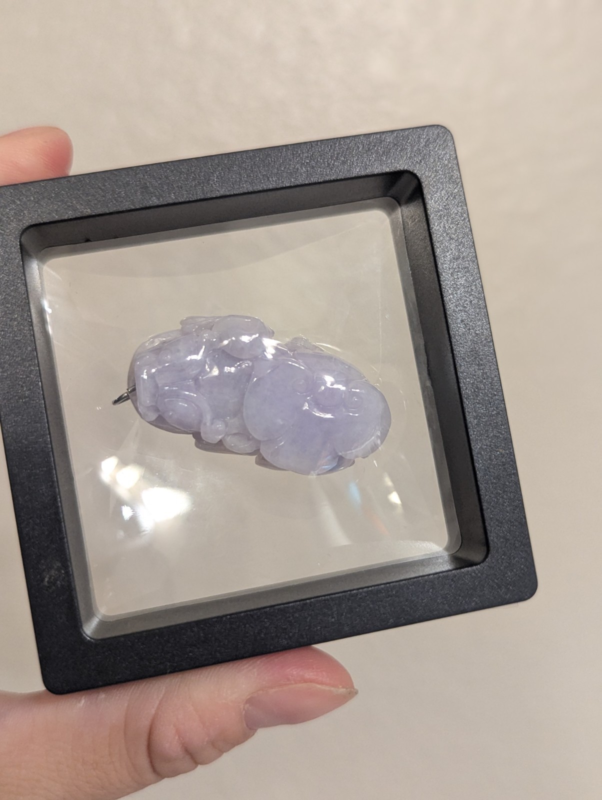 Jade Pixiu Dragon Lavender Purple Jade Pendant, Strong Color, Large, Untreated
