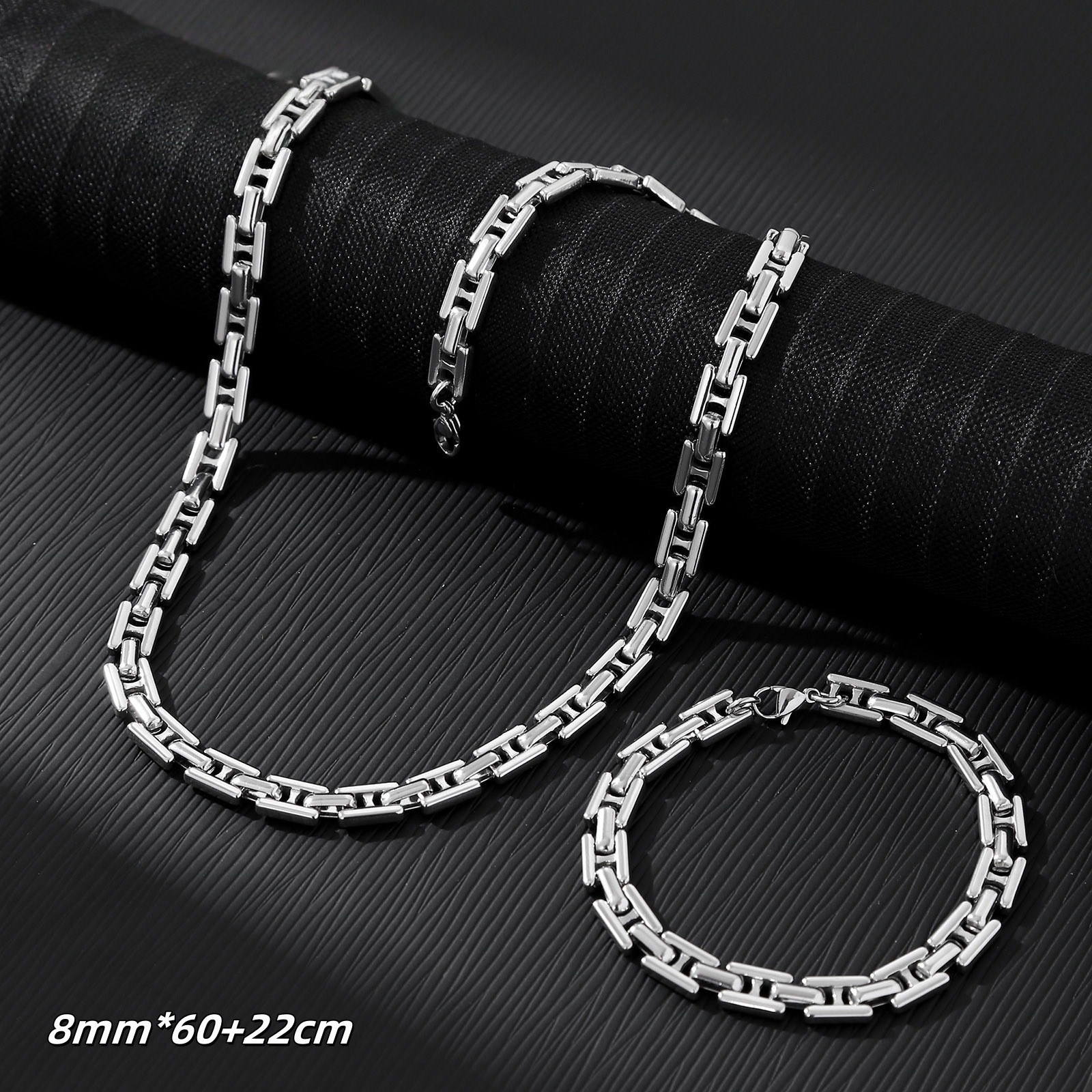Fade-free Stainless Steel Link Set, Suitable for Men & Women Daily Wear