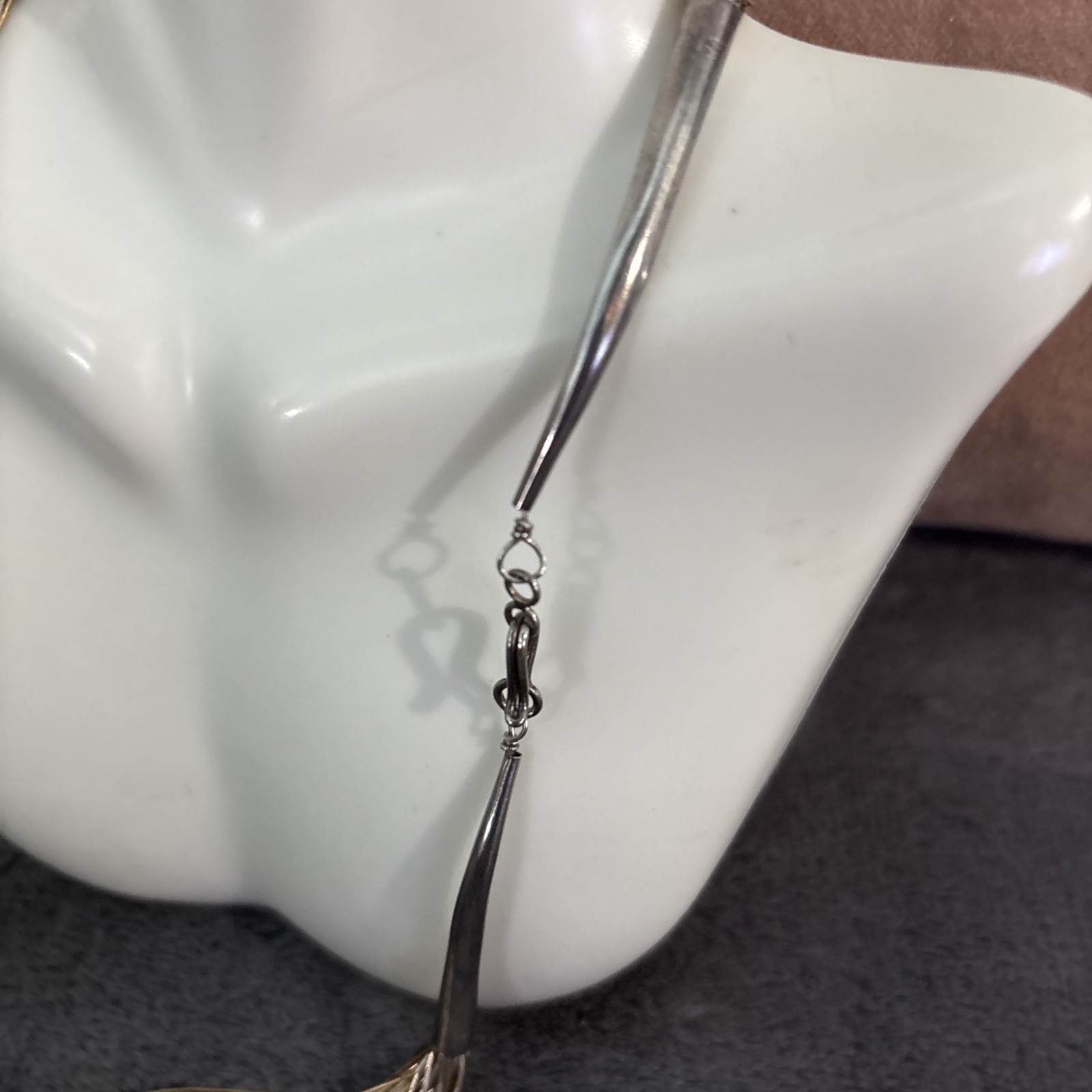 vintage Liquid Silver Necklace 925 Multi Strand Artisan Signed 23g 18”