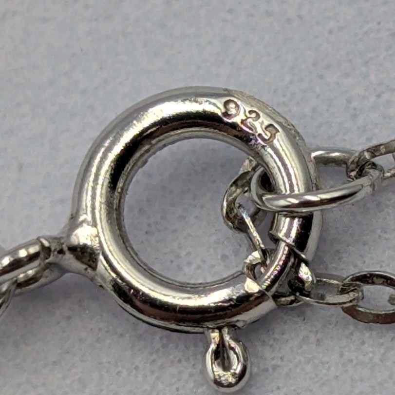Vintage Sterling Silver Treble Clef Music Pendant 16-18″ Flat Cable 925 Necklace