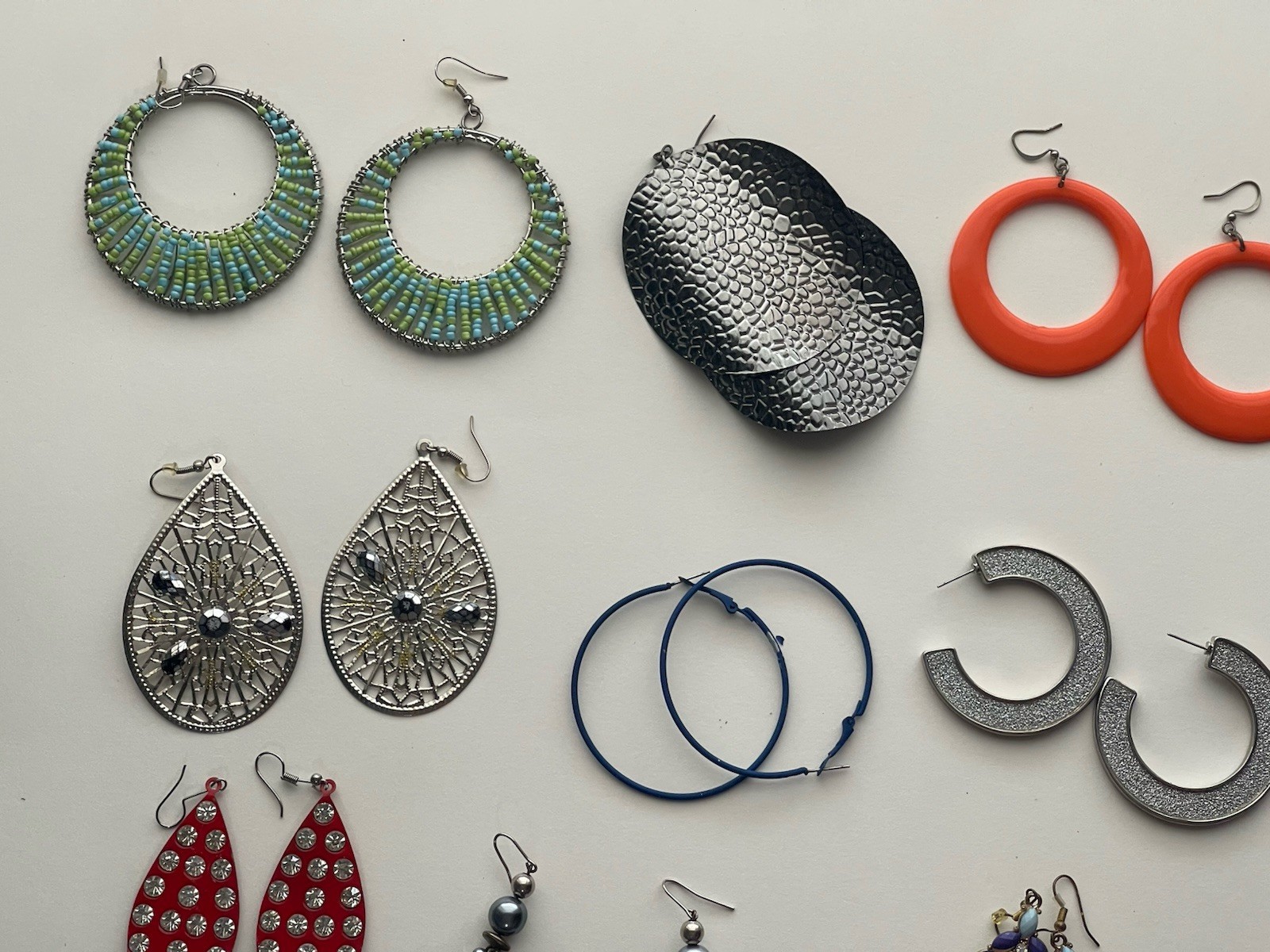 EARRINGS LOT DANGLE DROP HOOP STUD