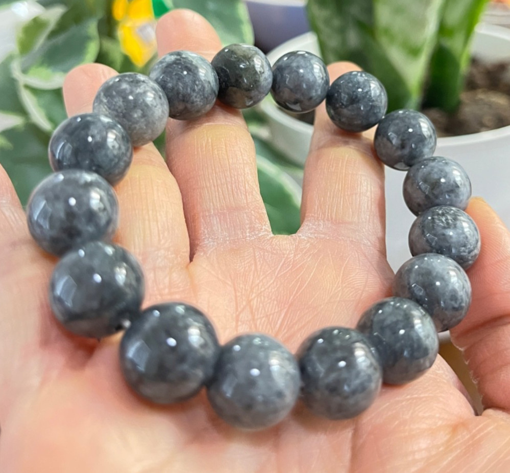 Natural Burmese Black Jadeite Jade Bracelet Type A Untreated 13mm-13.8mm 67.3g