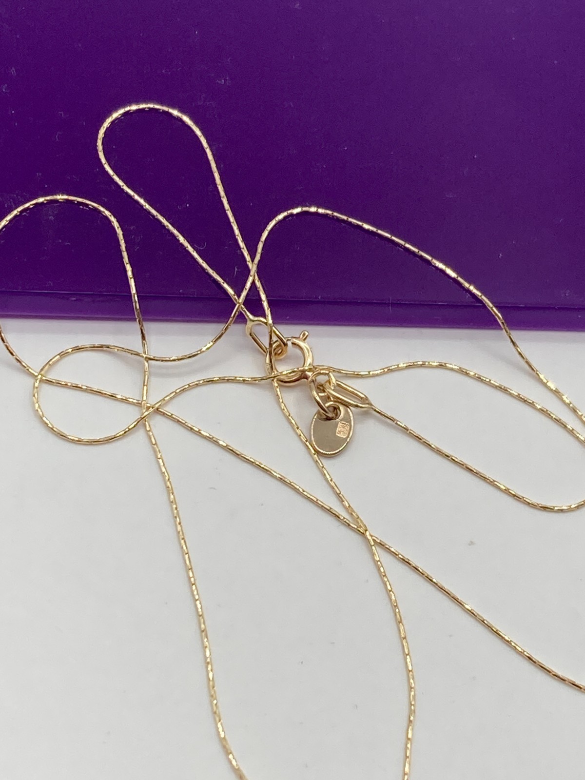 solid 10k gold thin snake chain 0.8mm necklace