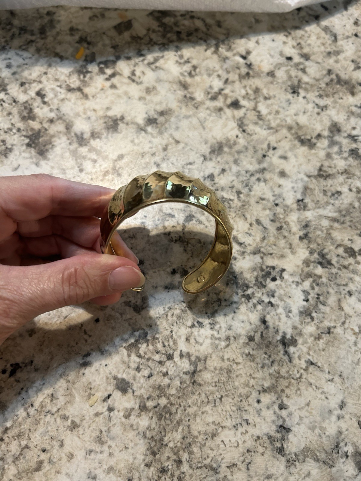 QVC ITALY 18K GOLD ON STERLING SILVER 7.5 IN CUFF BRACELET 40MM