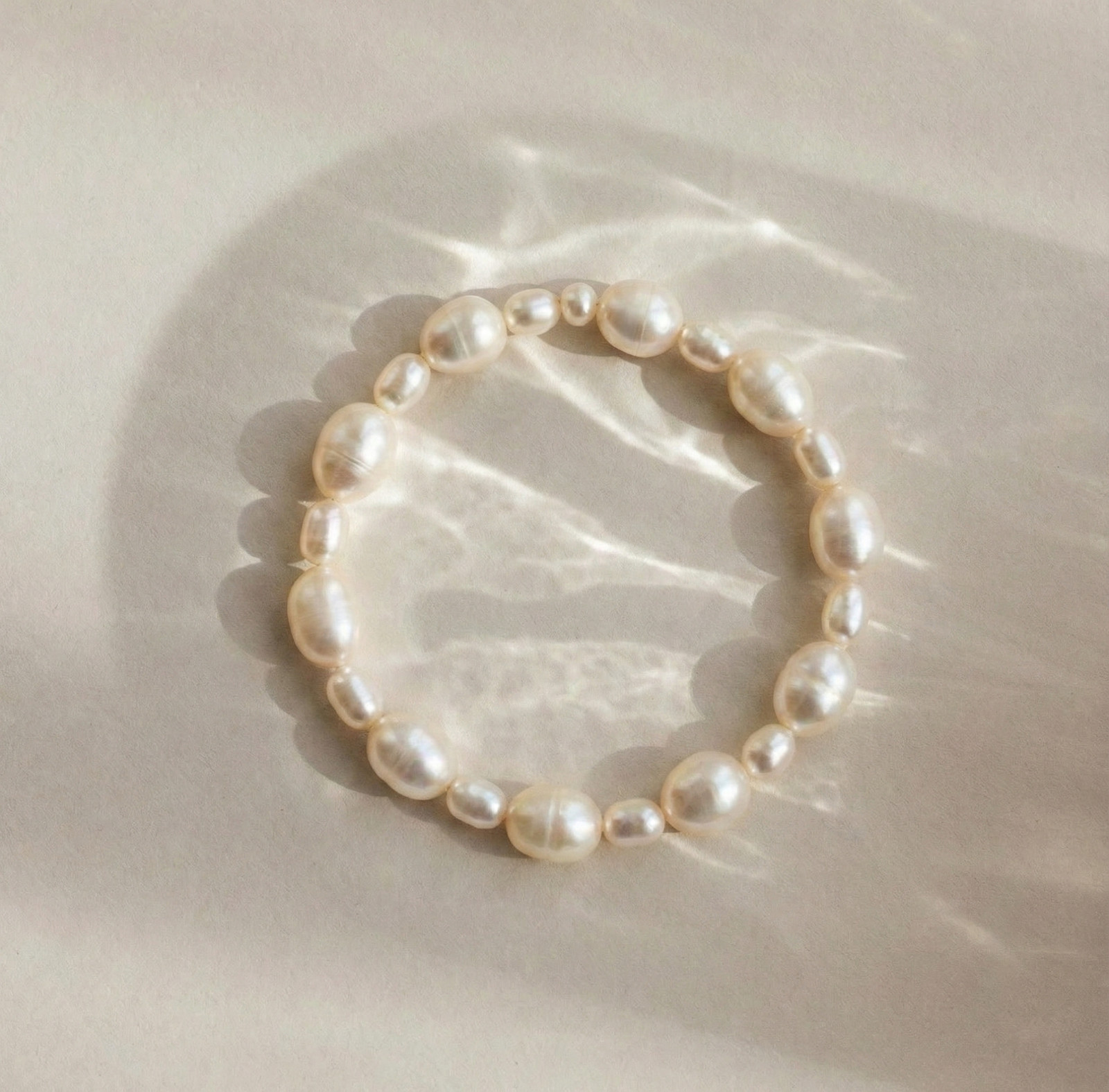 Irregular Freshwater Pearl Bracelet Elastic Stackable Boho Gift Bridal