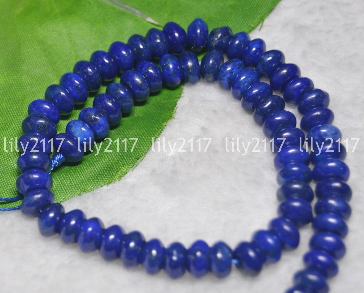 Wholesale Natural Rondelle Blue lapis lazuli Gems Loose Bead 15″ 4×6/5×8/6x10mm