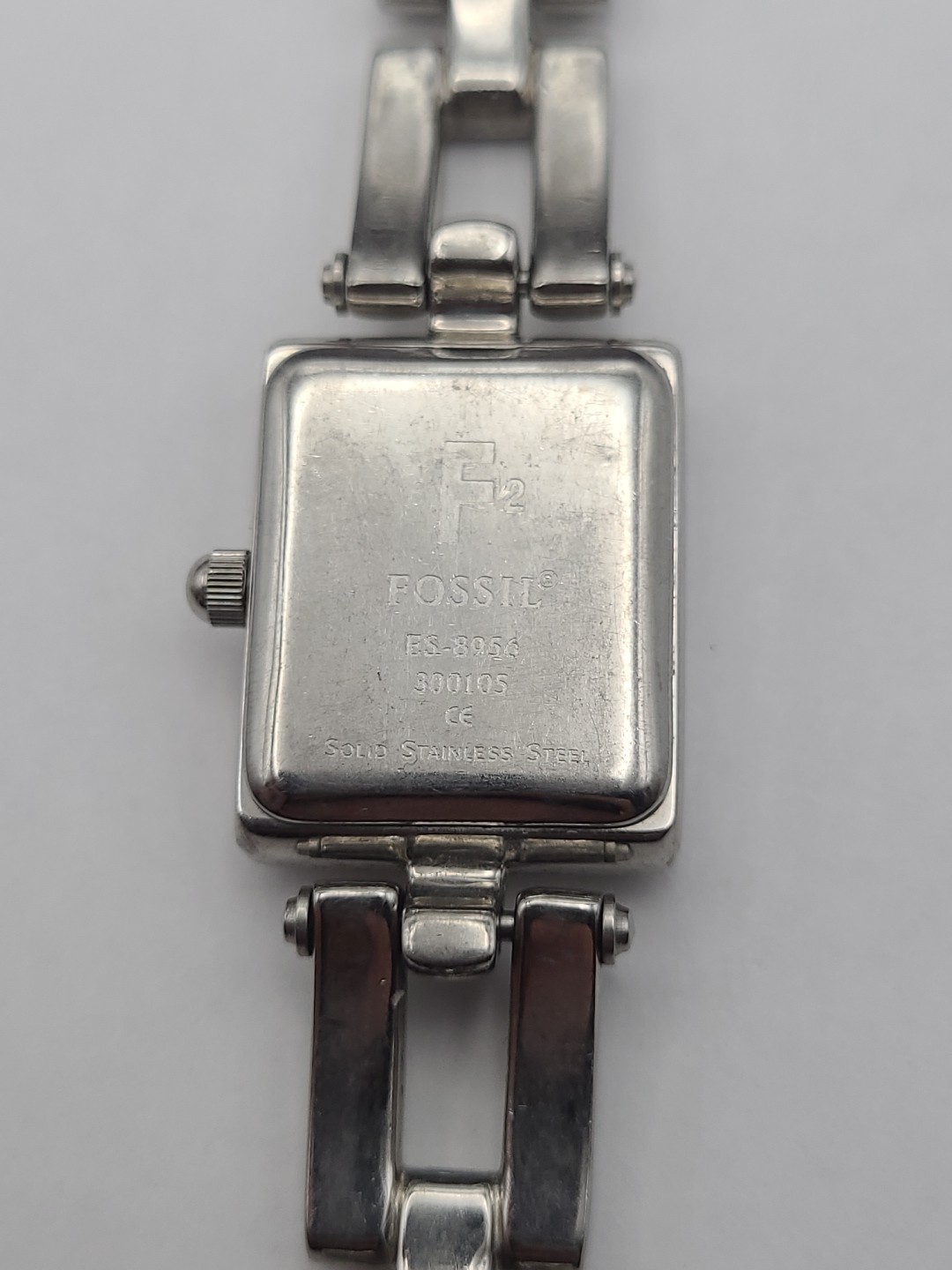 Vintage Fossil Womans Watch ES-8956 F2 Blue Dial New Battery Working