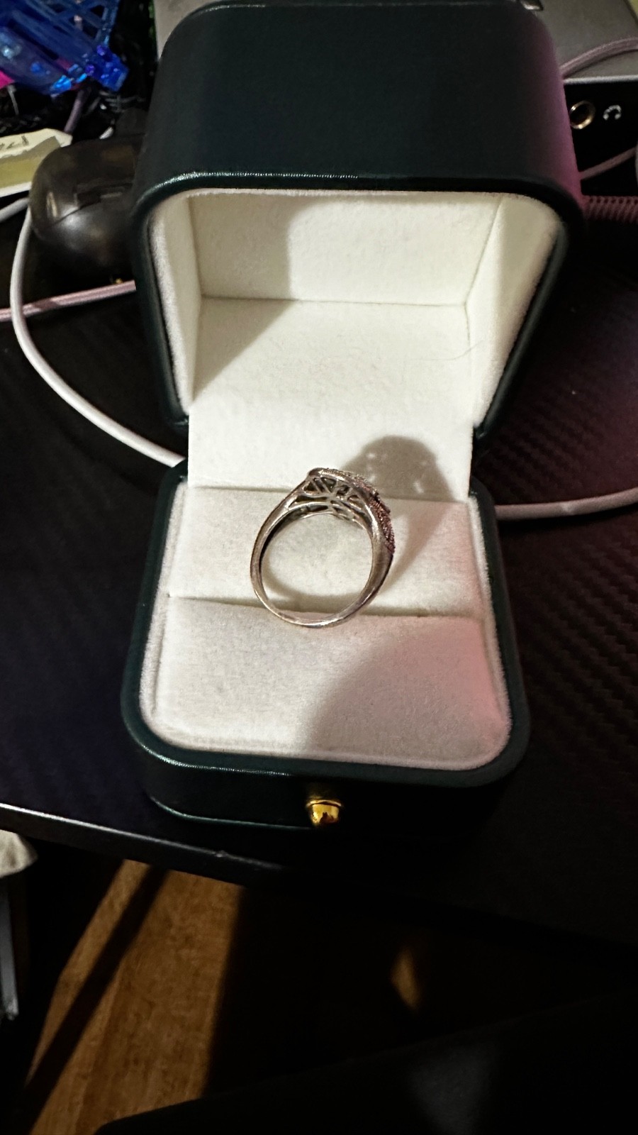 kay jewelers ring size 7, white cluster diamond art deco style