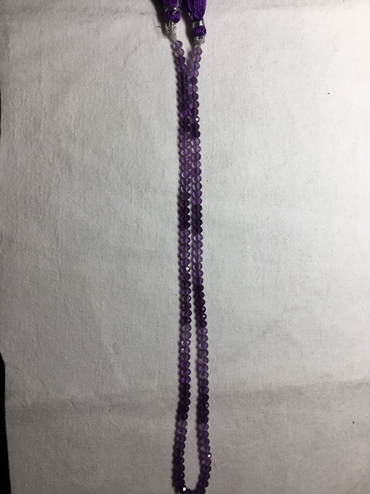 VIBRANT ,SHADED AMETHYST, 3.80MM FACETED ROUND BEADED STRAND,16inch.
