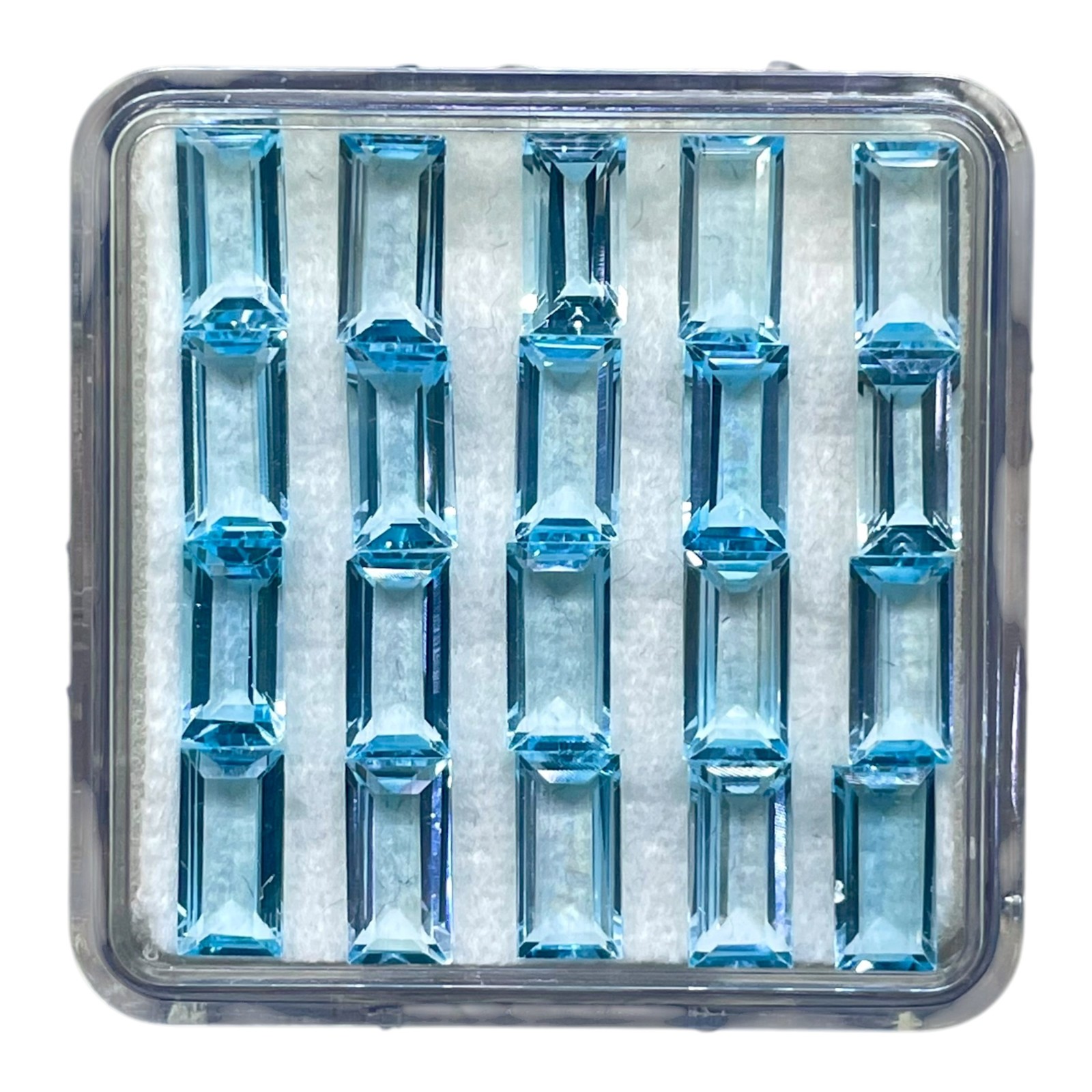 VVS 20 Pcs Natural Sky Blue Topaz 8x4mm Baguette Cut Loose Untreated Gemstones