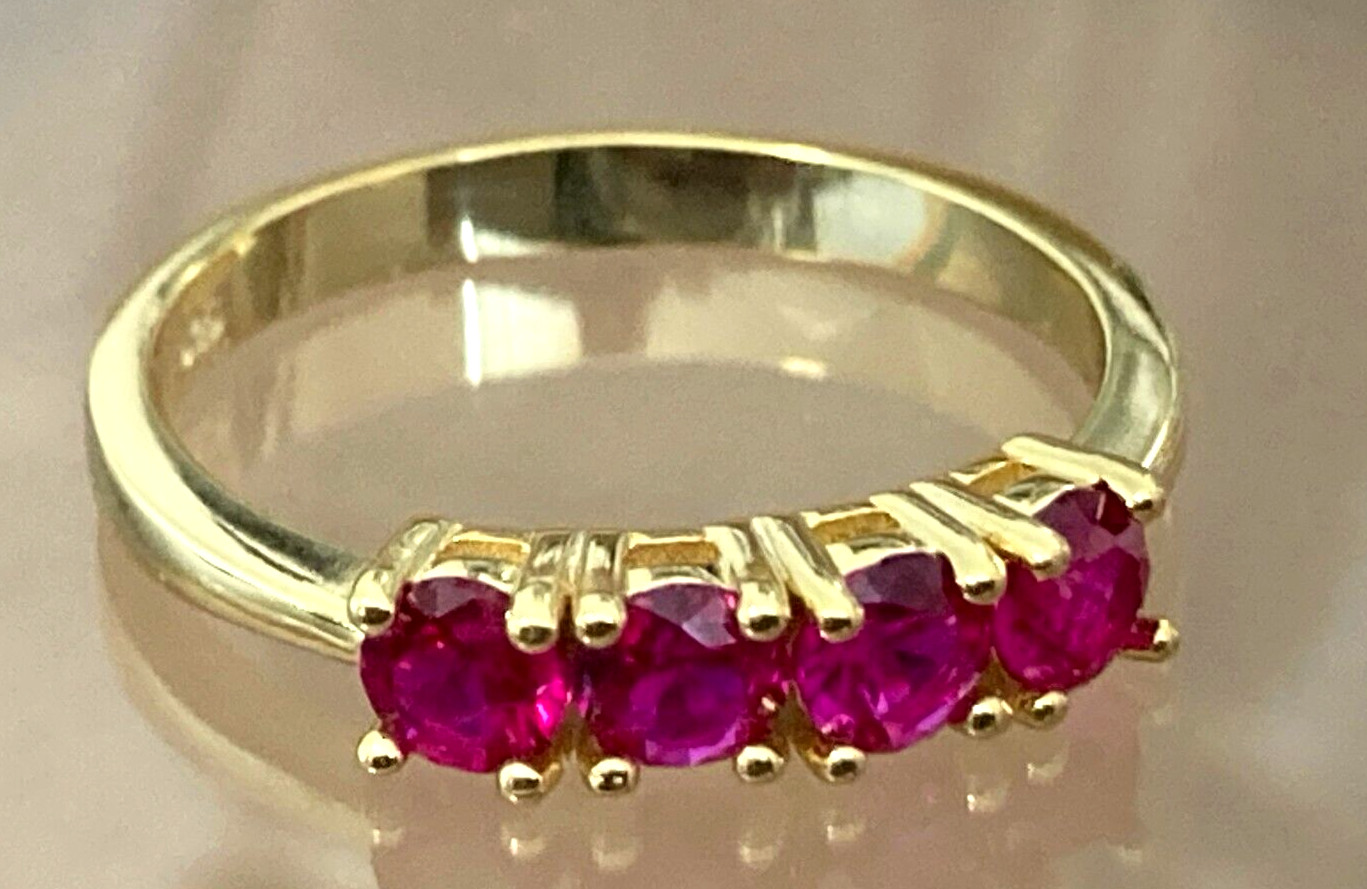 Sapphire & Ruby Rings 14k Gold Over Solid Silver Sizes 6 – 10 US Stamped S925