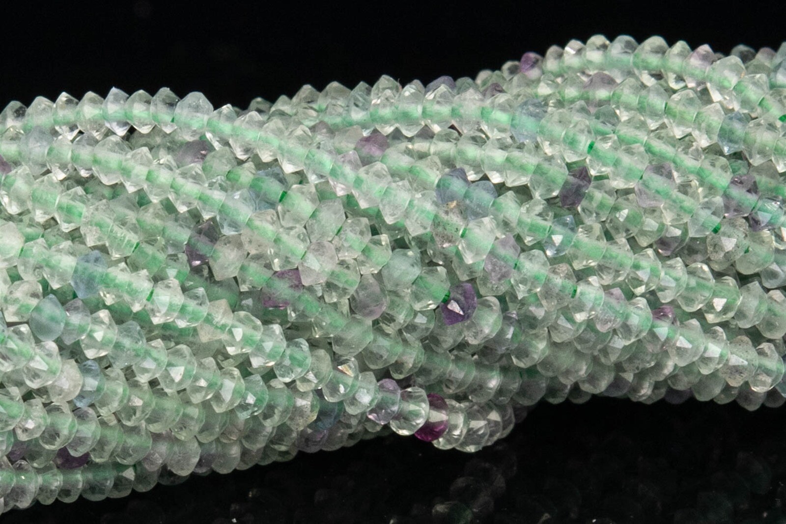 2x1MM Natural Multicolor Fluorite Beads Grade AAA Faceted Rondelle Beads 15″