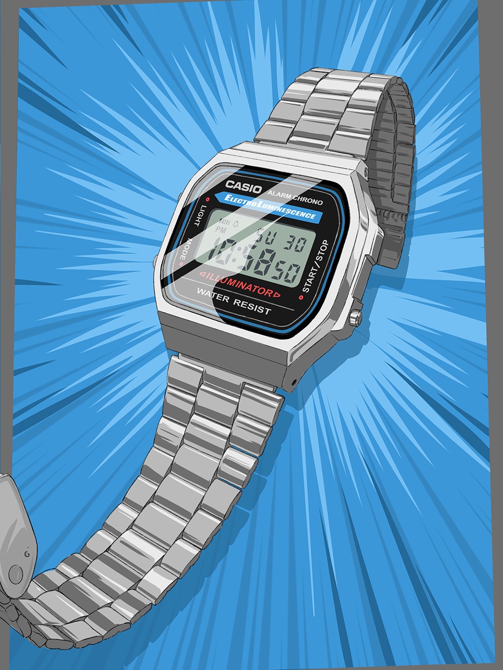 CASIO A168WA-1YES Collection Mens Watch 35mm 3 ATM