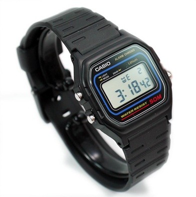 CASIO W-59-1V Chrono Digital Alarm Clock Silicone Black Men Women Watch
