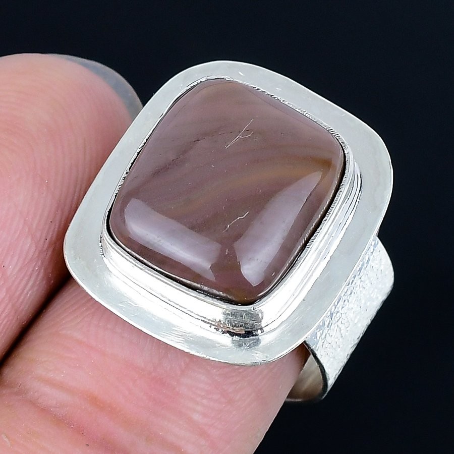 Resplendent Polychrome Jasper Gemstone 925 Sterling Silver Ring Size 8.5 p905