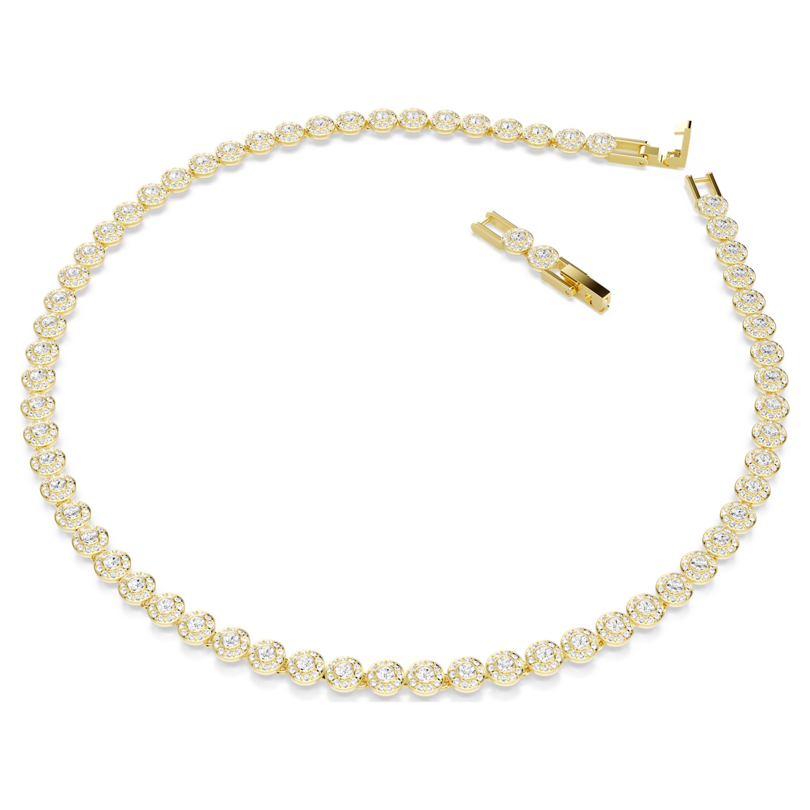 Swarovski Una Angelic Set, Necklace & Bracelet, Round Cut, Gold-Tone Plated