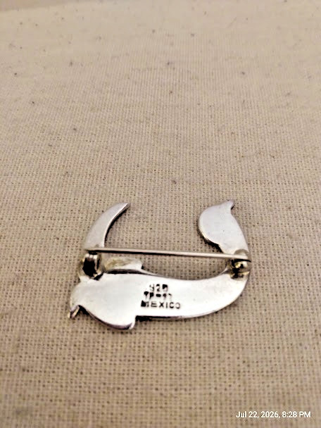 Vintage Sterling Cat Brooch Marked 925 TP-97 Mexico