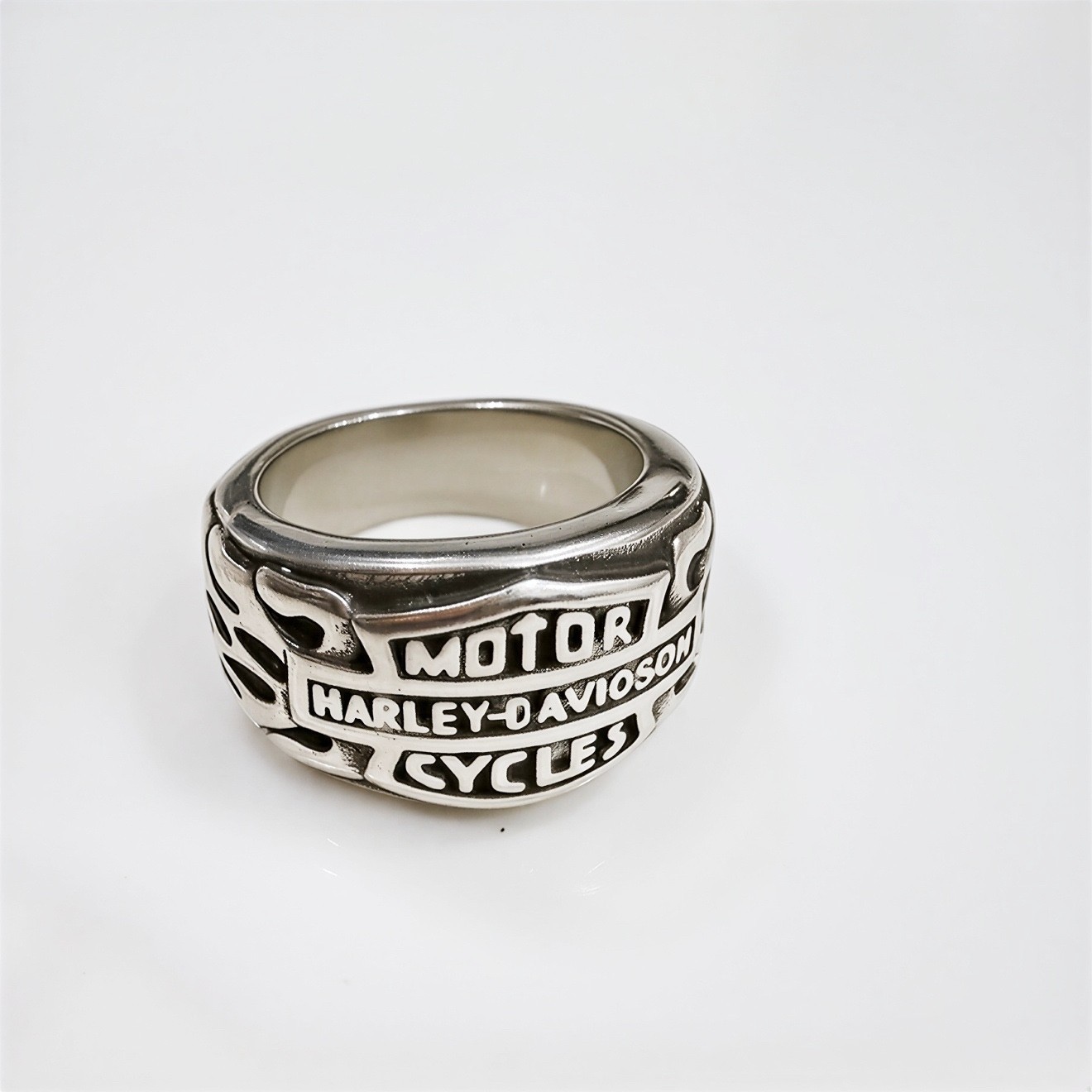 Harley Style Biker Ring Stainless Steel Motorcycle Rider Punk Statement Jewelry