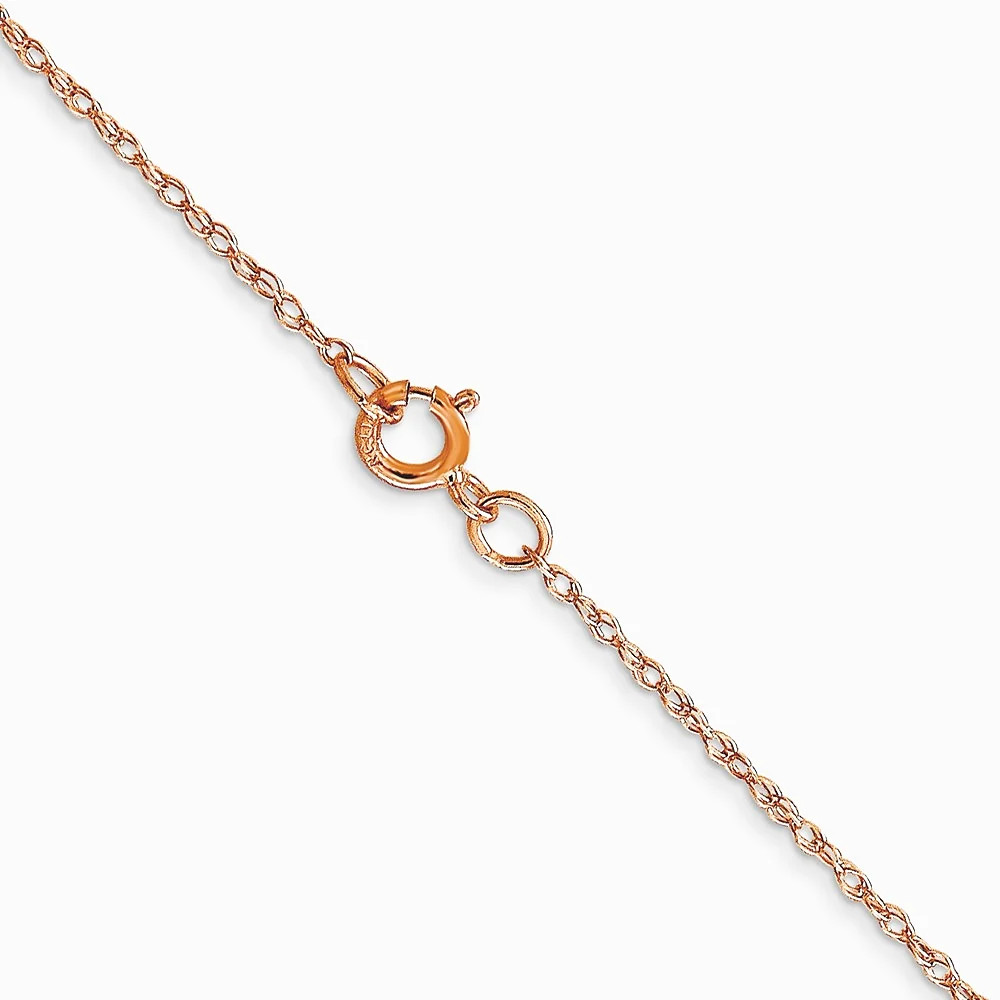 10K Rose Gold .6 Mm Carded Cable Rope Chain Necklace 16″-24″