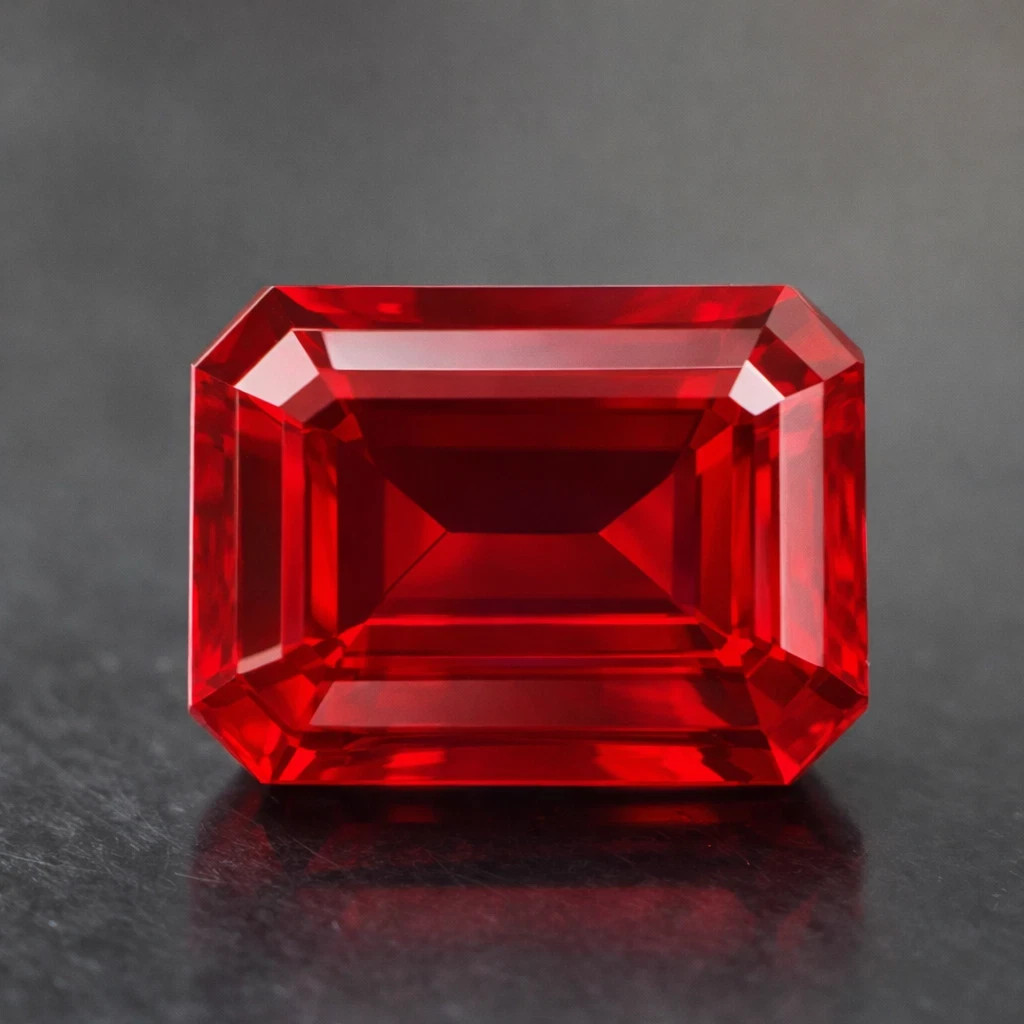 Natural 12.38 Ct Burmese Blood Red Ruby Emerald Cut AGL Certified Gemstone