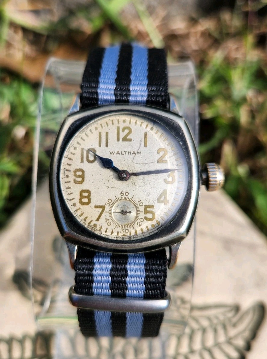 Vtg Waltham 1926 PVD Military Grade 365 Men’s 30mm Watch 15 Jewels NATO Strap!!!