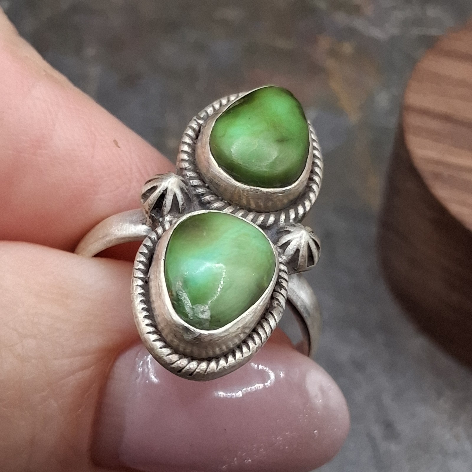 Sonoran Gold Turquoise Ring Sz 7-9.5 Sterling Silver Native Southwestern Style