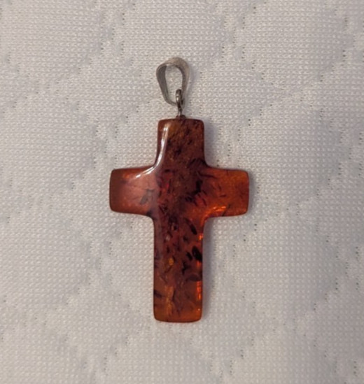 Baltic Cognac Amber Cross Pendant