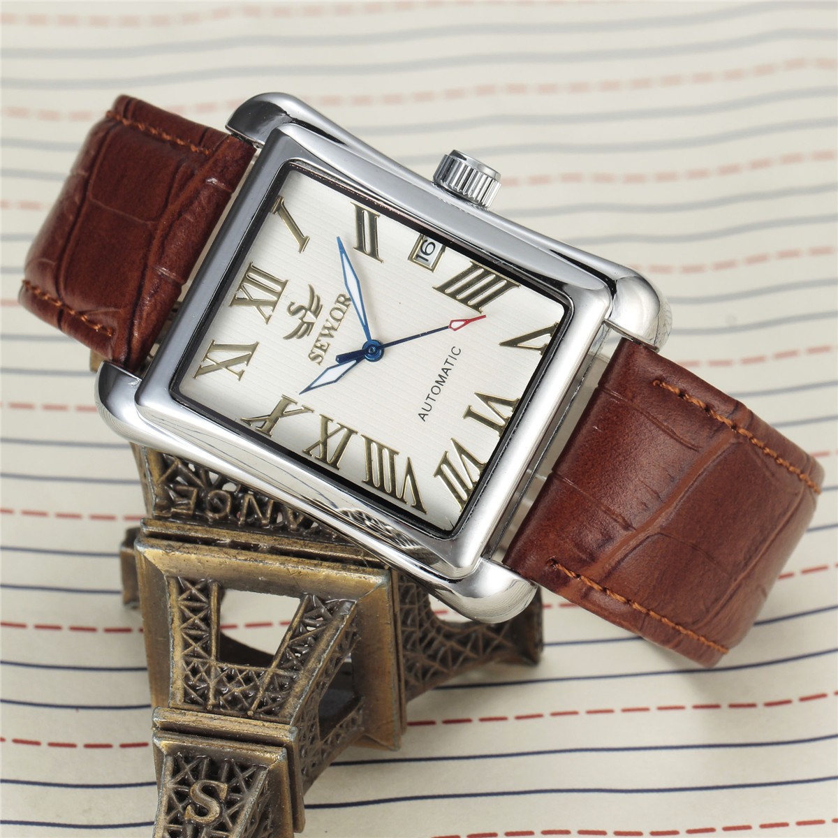 Luxury Men Mechanical Automatic square Watch Wristwatch fashion Business Gifts