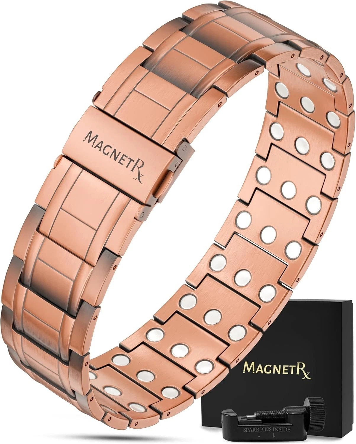3X Strength Copper Bracelet – 99.9% Pure Copper Bracelets for Men with Magnet…