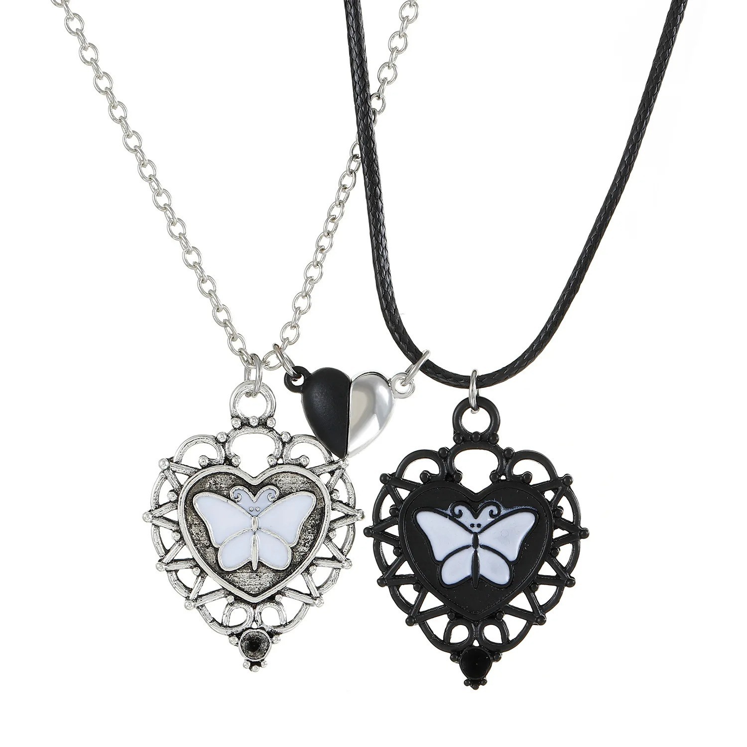 Stainless Steel I Love You Heart His Her Couple Pendant Necklace