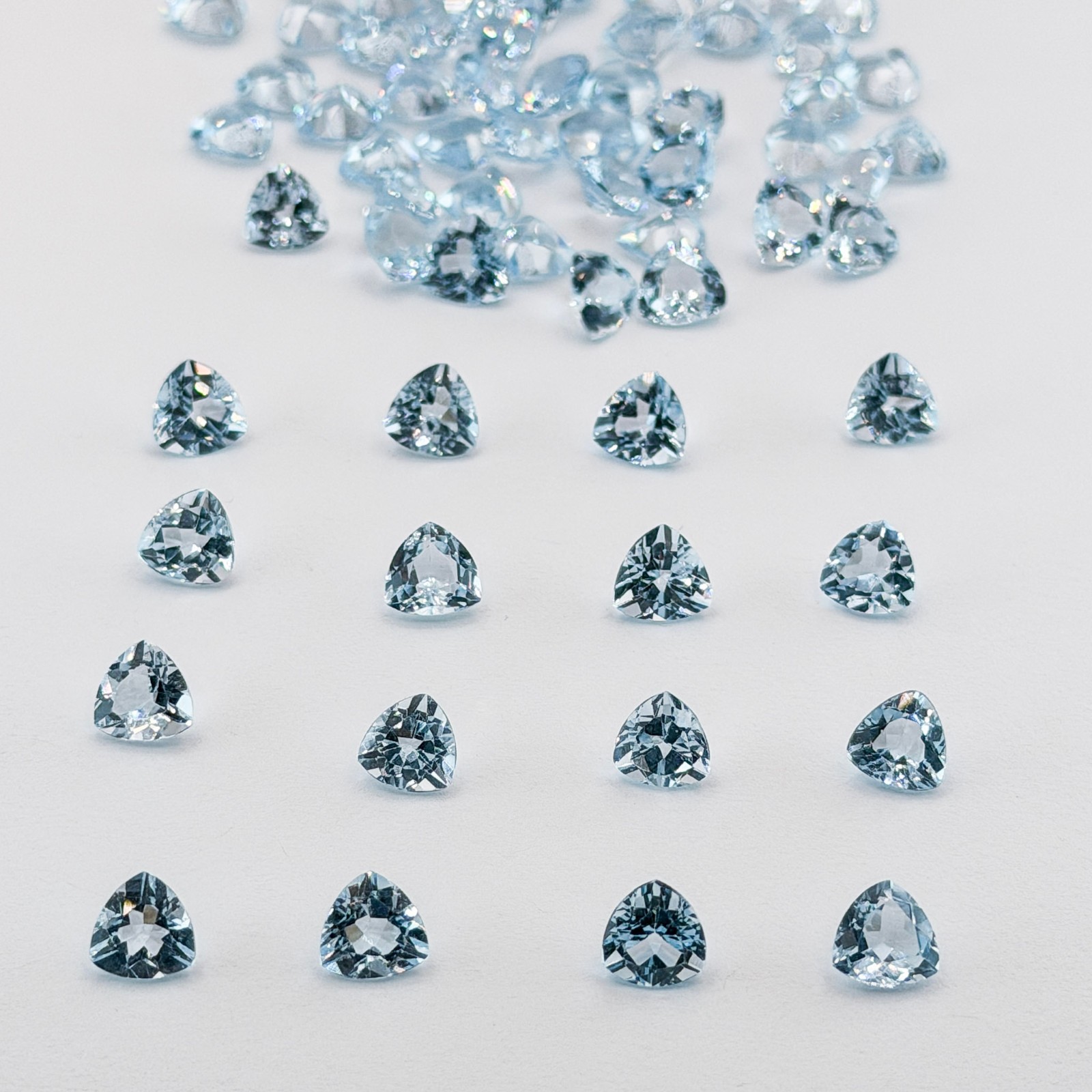Natural Blue Topaz 6mm Trillion Faceted Gemstones Calibrated Lot Wholesale USA