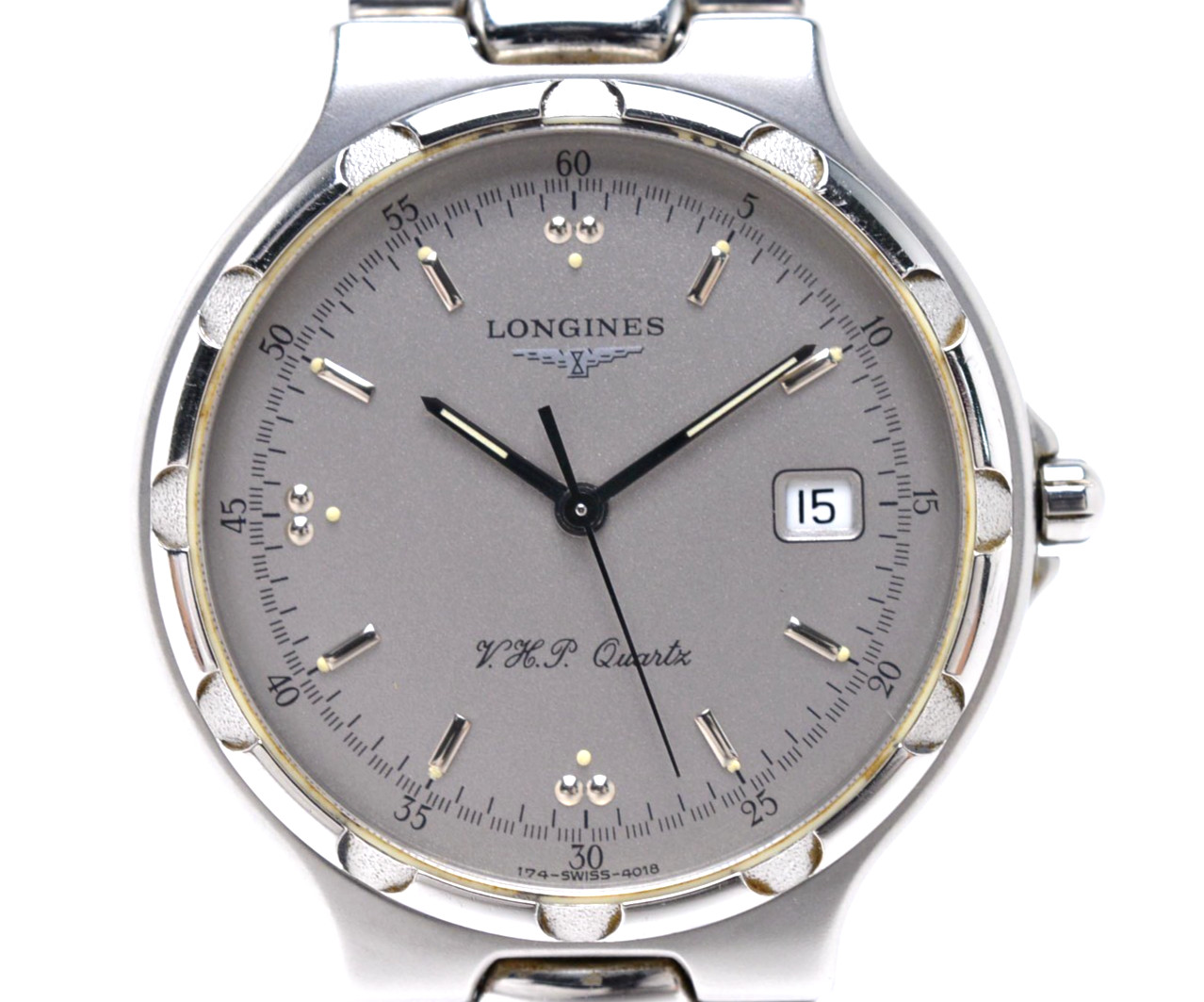 [EXC+5] Longines Conquest VHP L1.613.4 35mm Silver Dial Date Qz Men Watch Japan