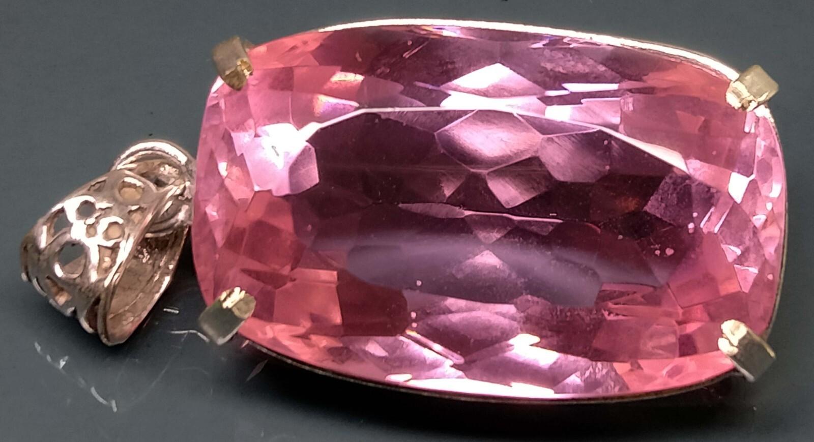 Pendant Pink Topaz Cushion Cut 100.00 Ct EGL Certified Natural Gemstone PD030