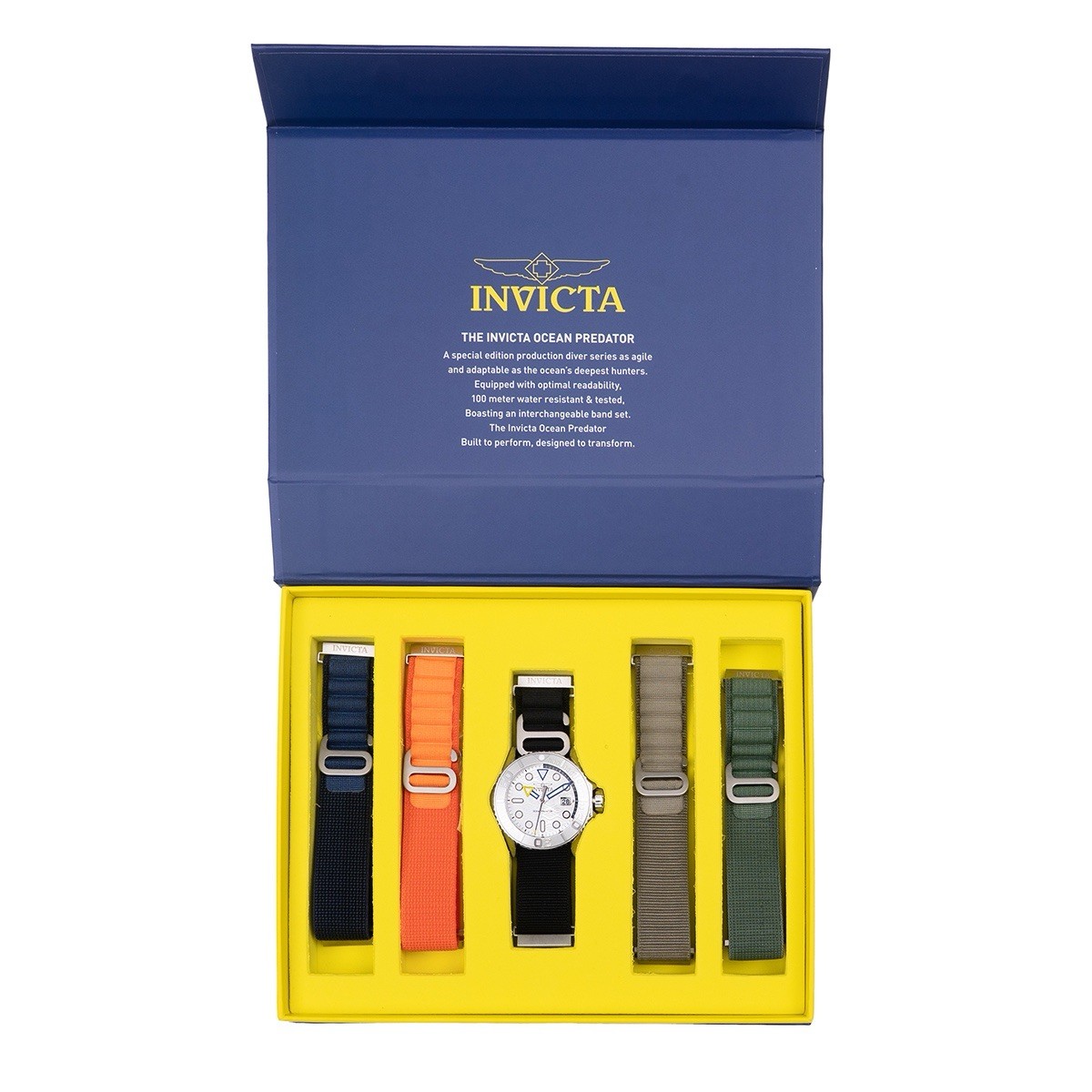 Invicta Ocean Predator 44mm Men’s Watch 5 Interchangeable Straps INCLUDED 49798