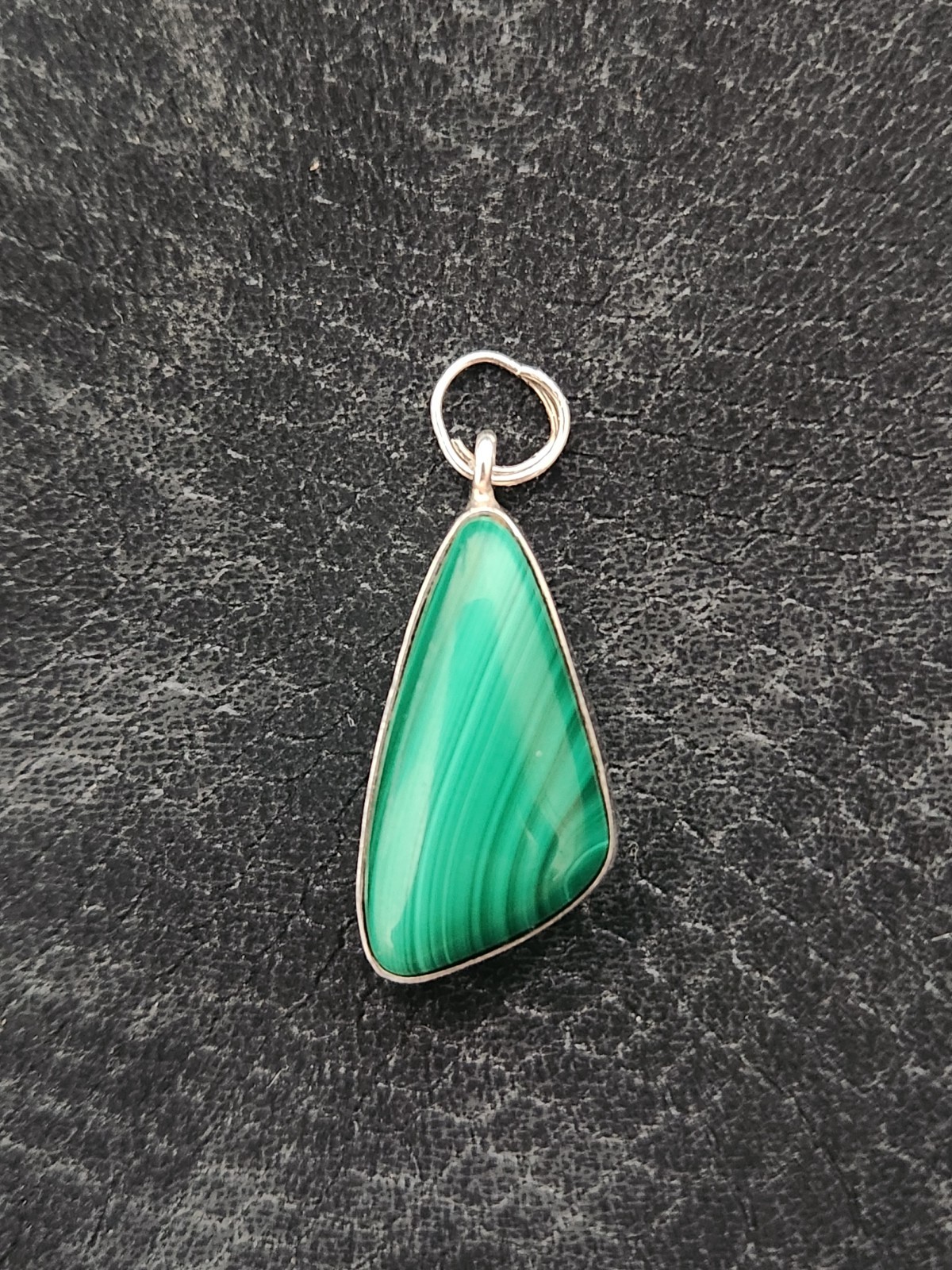Jay King DTR 925 Sterling Silver Malachite stone pendant Desert Rose Trading