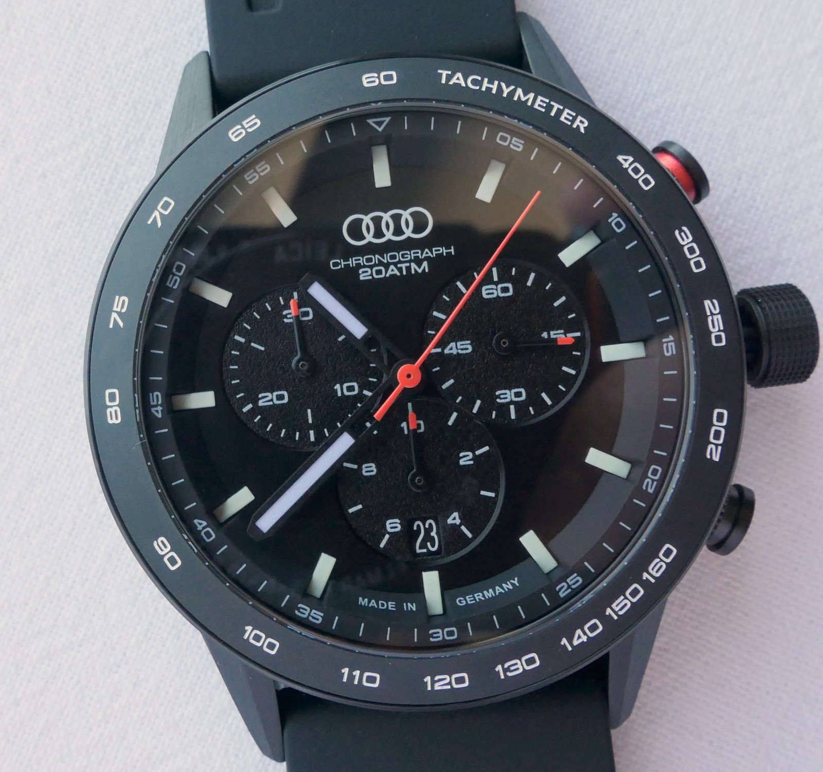 Audi Sport Driver Diver Racing Car Accessory Chronograph Made in Germany Watch
