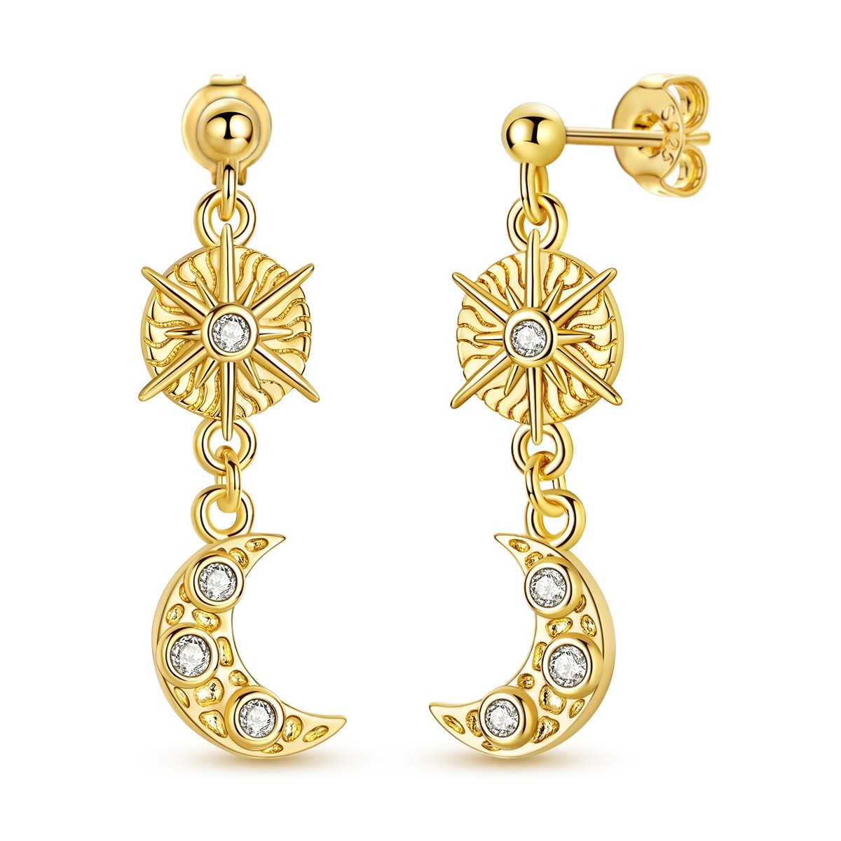 MULA Optional 925 Sterling Silver Hoop Earrings CZ Butterfly Moon Women Jewelry