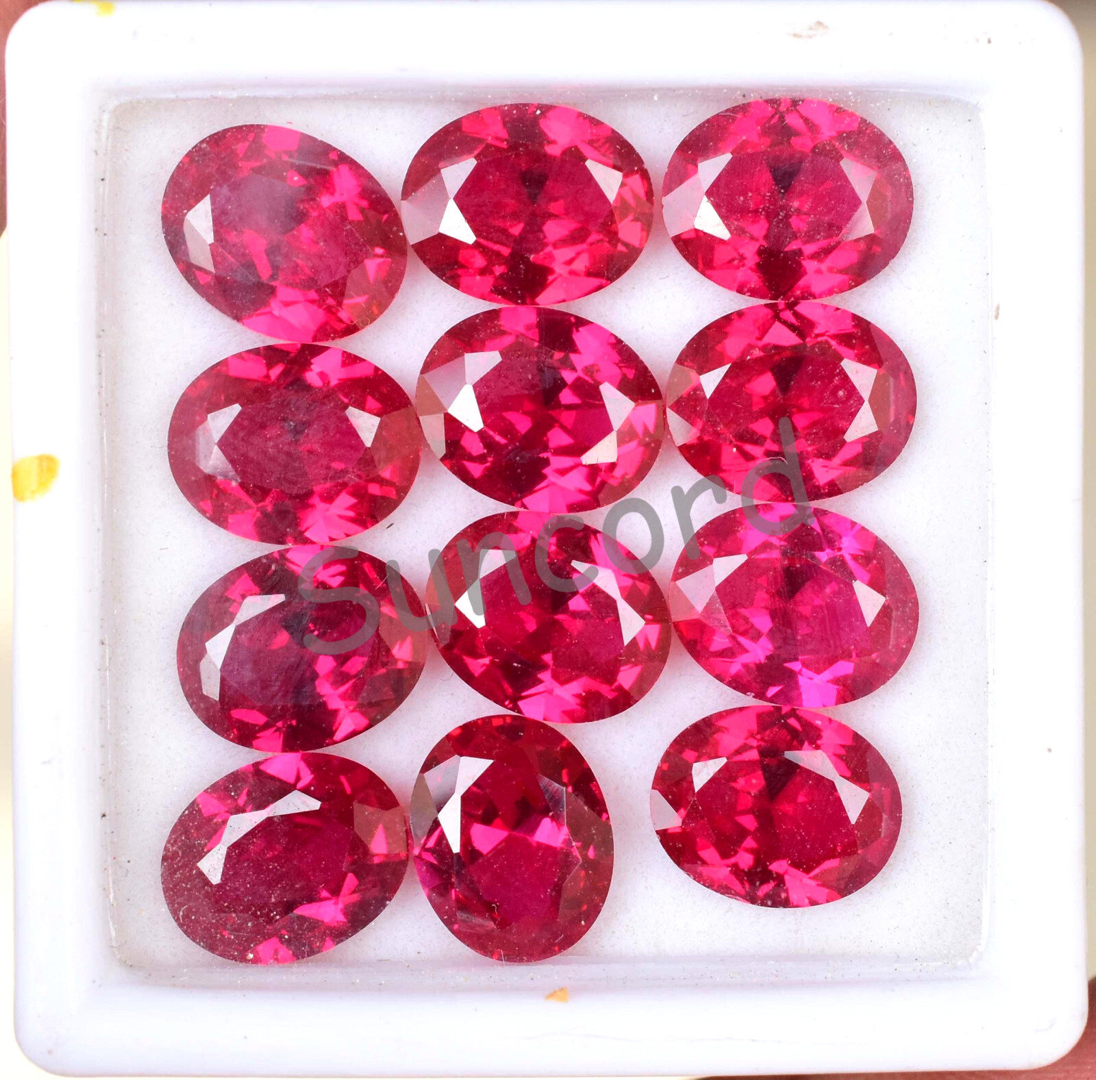 12 Pcs Natural Blood Red Ruby Oval Shape 9.80 mm Certified Loose Gemstone