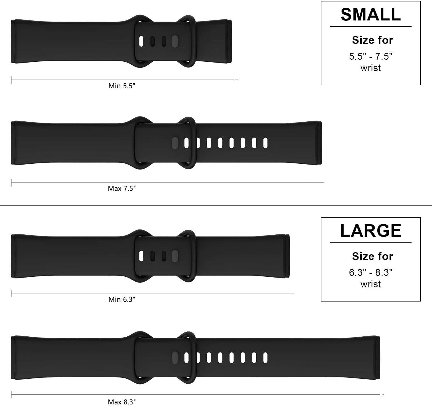 For Fitbit Versa 3/4/Sense Silicone Strap Wristband Replacement Watch Band Sport