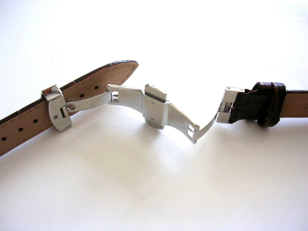 22mm Silver Deployment Buckle Push Button Butterfly Clasp 316L SS IW SUISSE USA