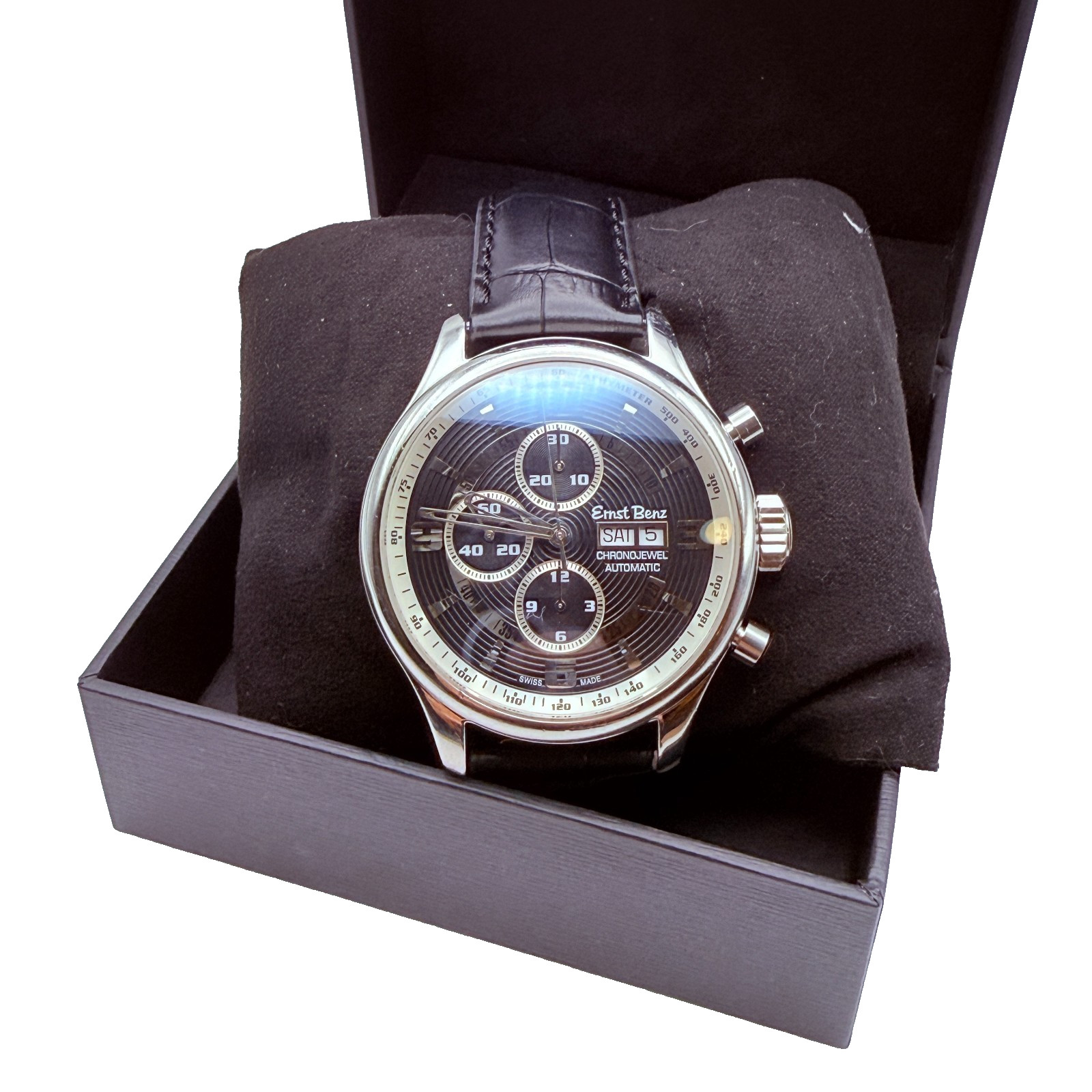 Ernst Benz ChronoJewel 47mm Automatic Chronograph Black Dial Swiss Made | Watch